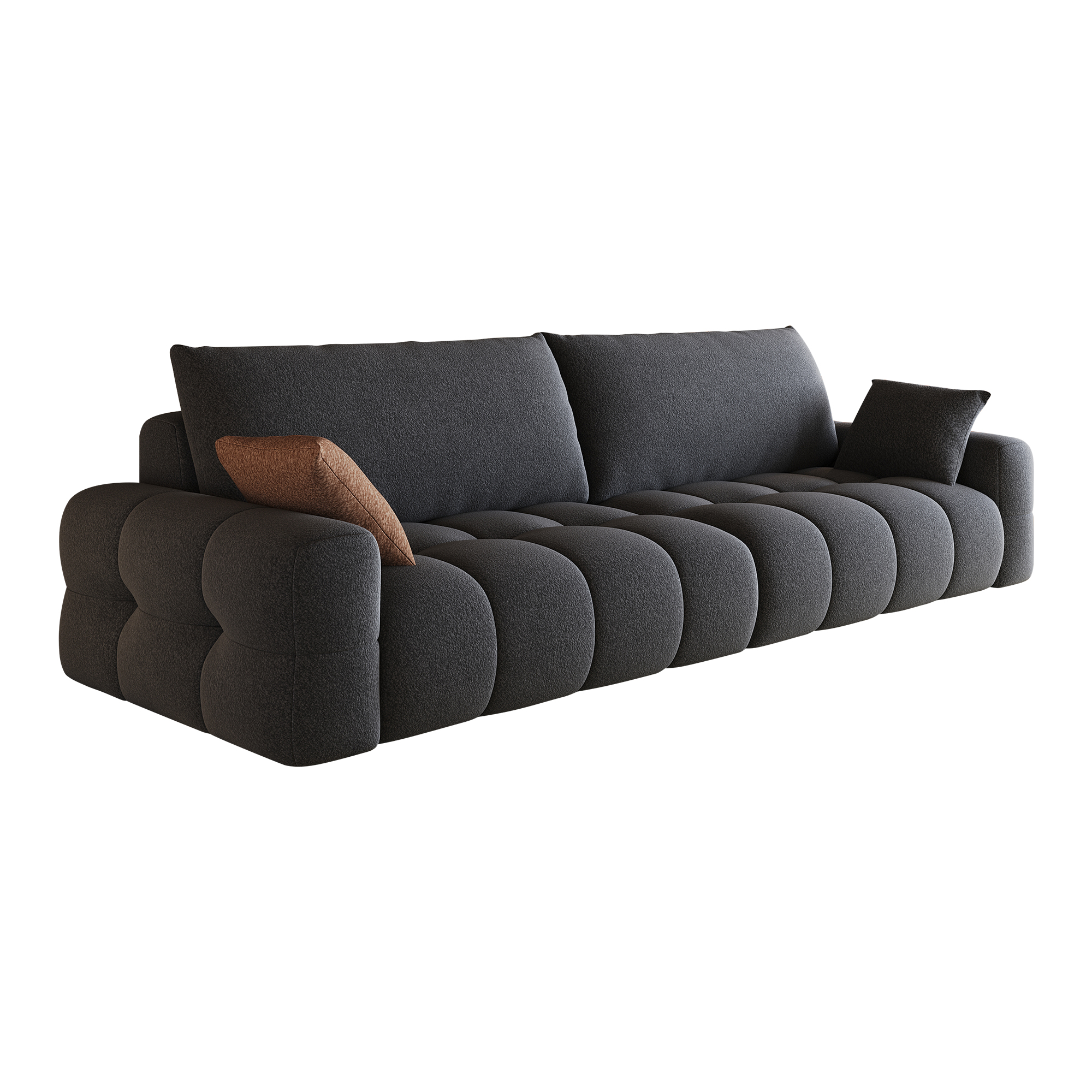 Canapé convertible 4 places 260x105x86 cm en tissu gris - spécifications 1