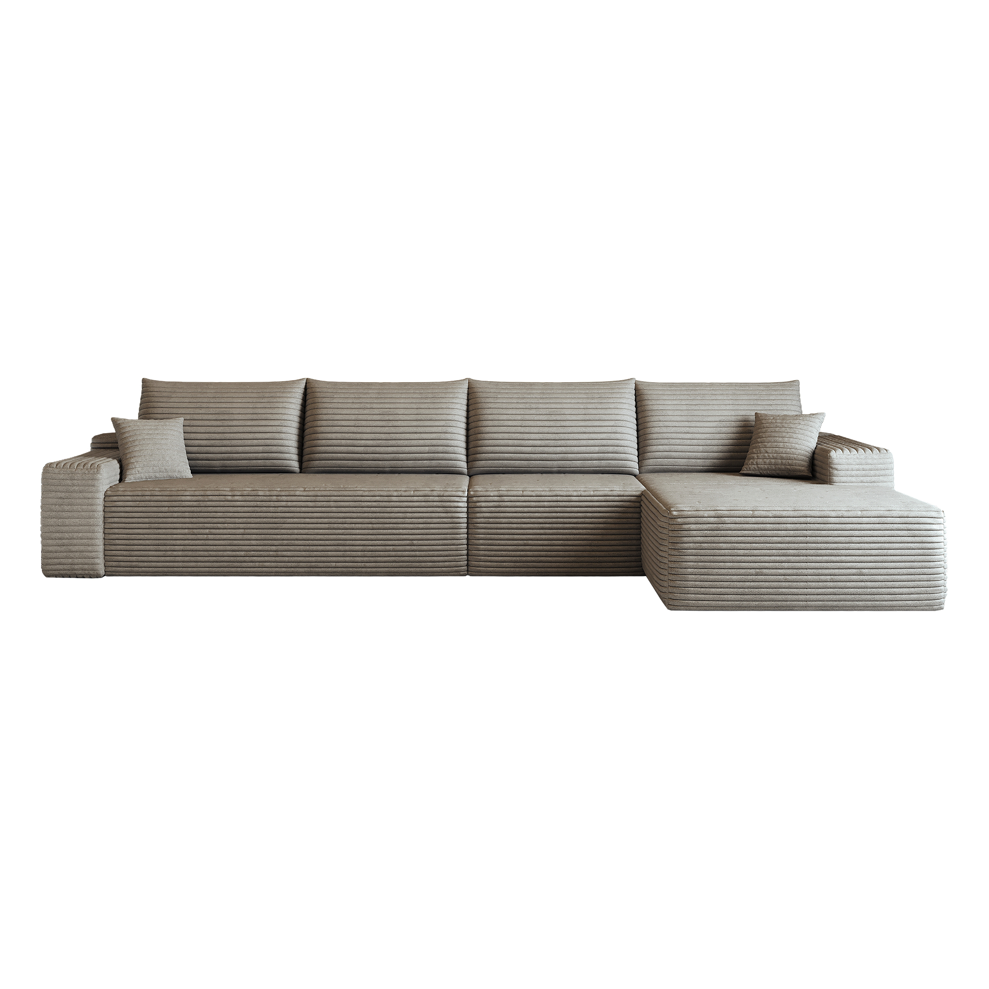Canapé sans montage en velours côtelé rayé, mousse haute élasticité, prêt en 72h, design lignes fluides, pour salon, confort optimal, livraison compacte, style moderne, ambiance améliorée, usage quotidien durable - image 4