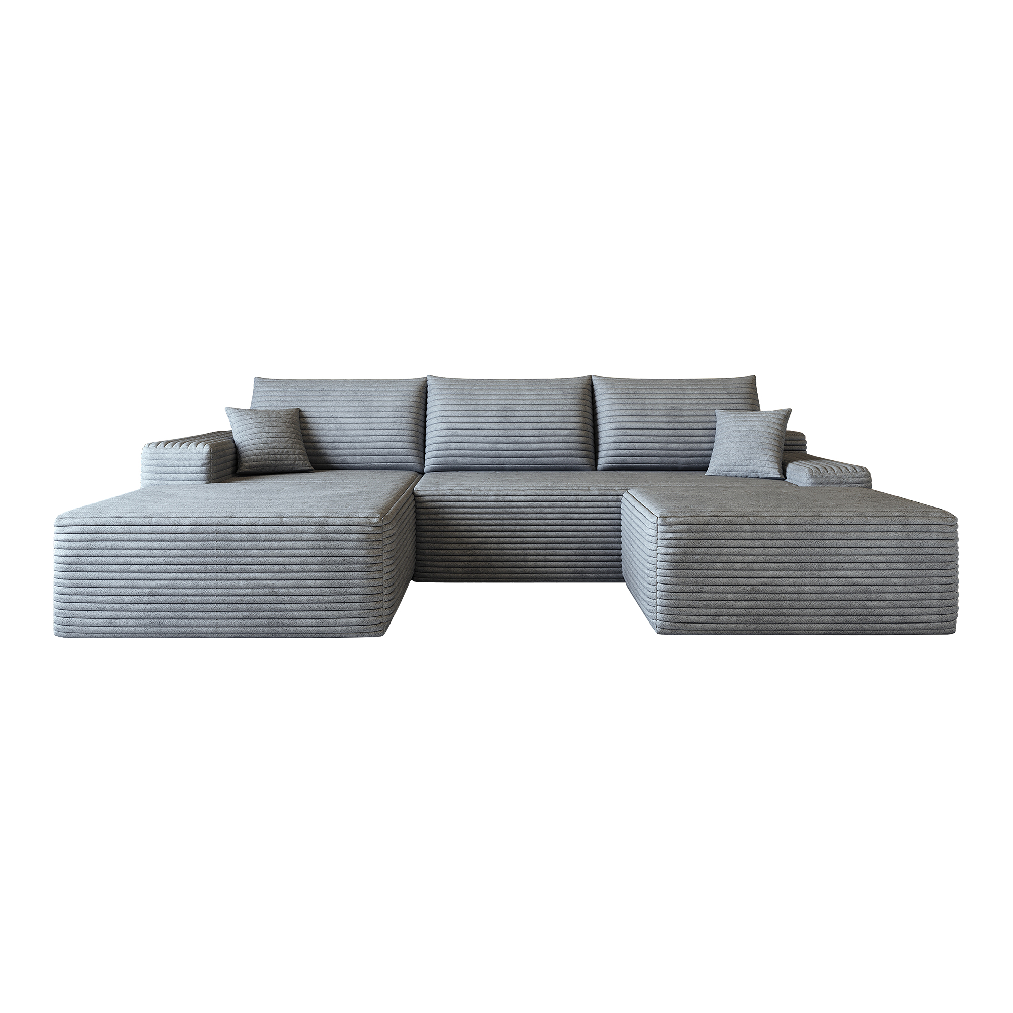Canapé sans montage en velours côtelé rayé, mousse haute élasticité, prêt en 72h, lignes fluides, pour salon, confort doux, livraison compacte, design élégant, ambiance améliorée, usage quotidien - image 4