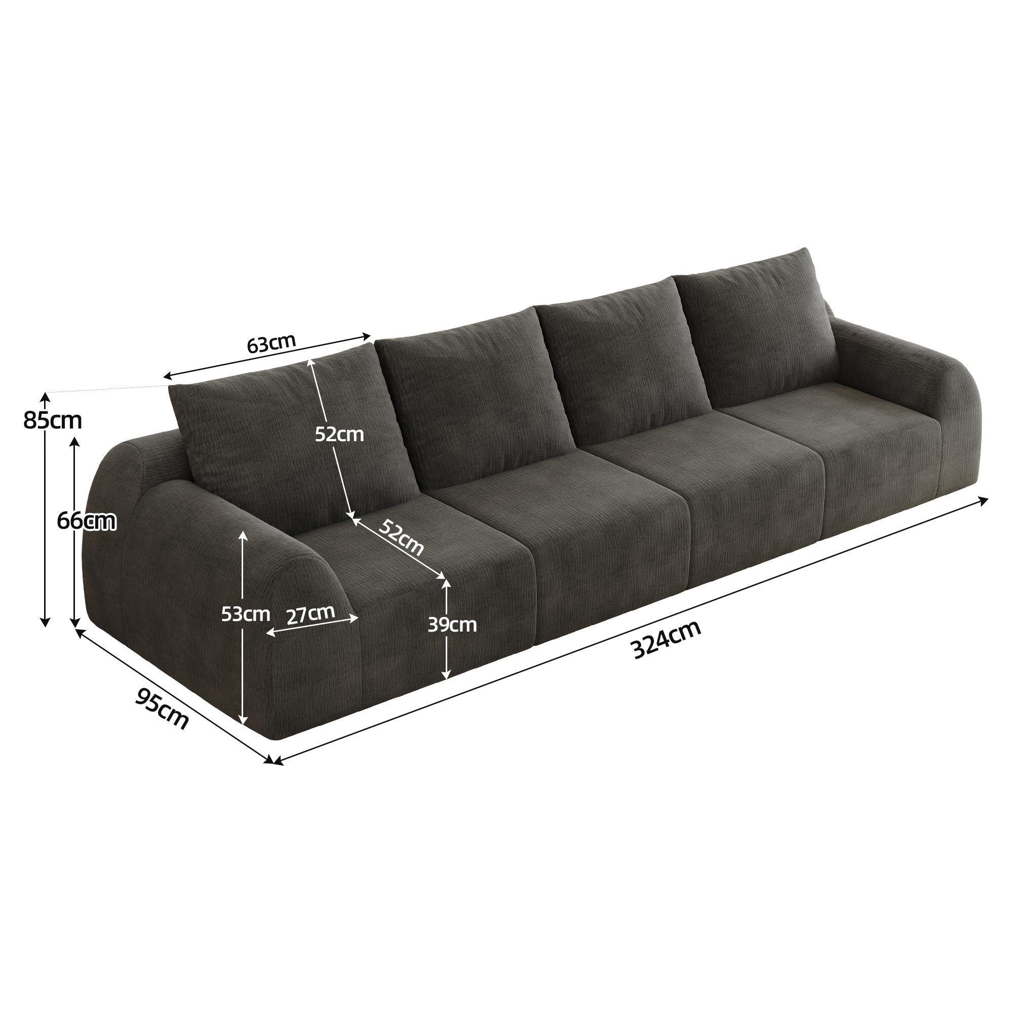 Dimensions du canapé compressé