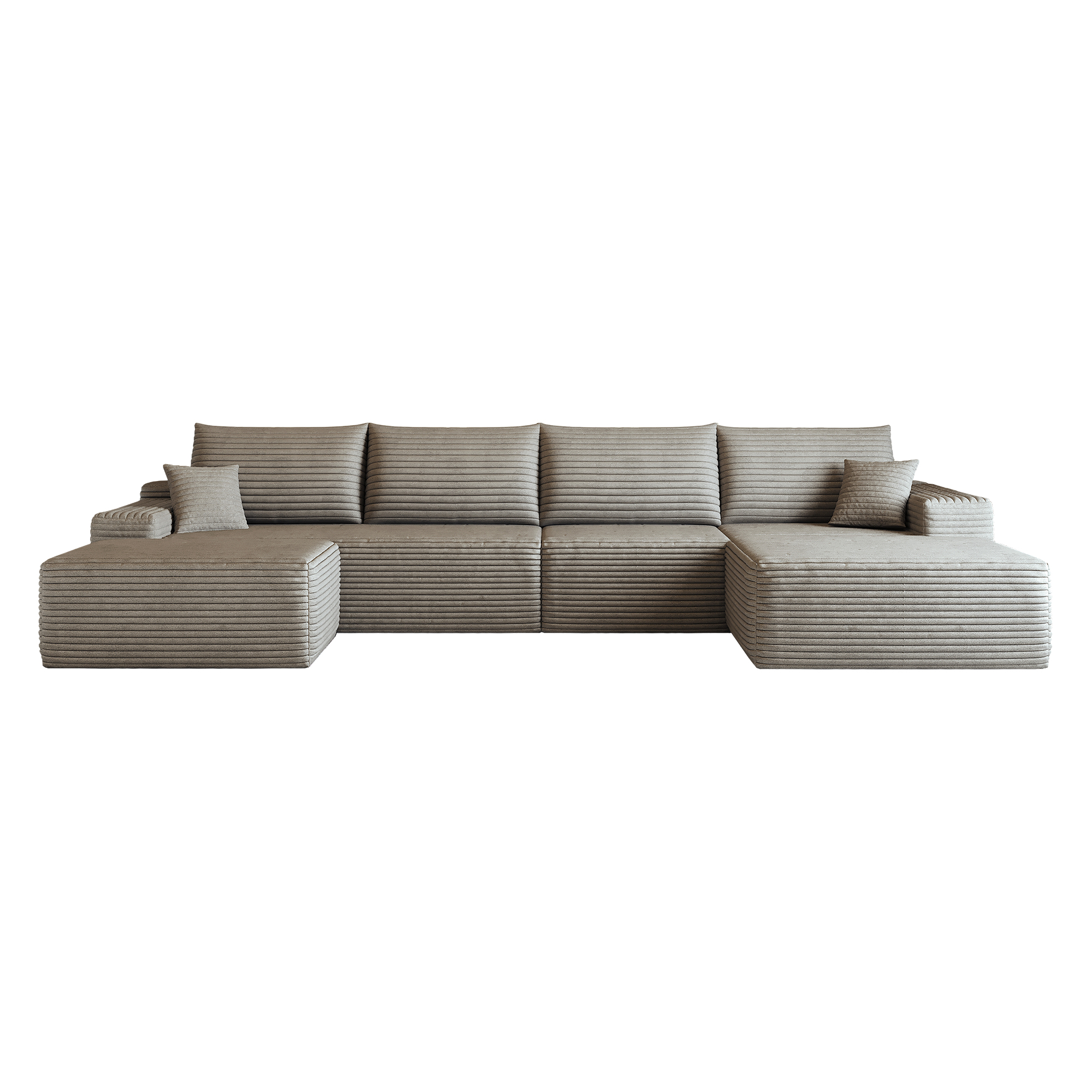 Canapé sans montage en velours côtelé rayé, mousse haute élasticité, prêt en 72h, lignes fluides, pour salon, confort doux, livraison compacte, design élégant, ambiance améliorée, usage quotidien - image 5