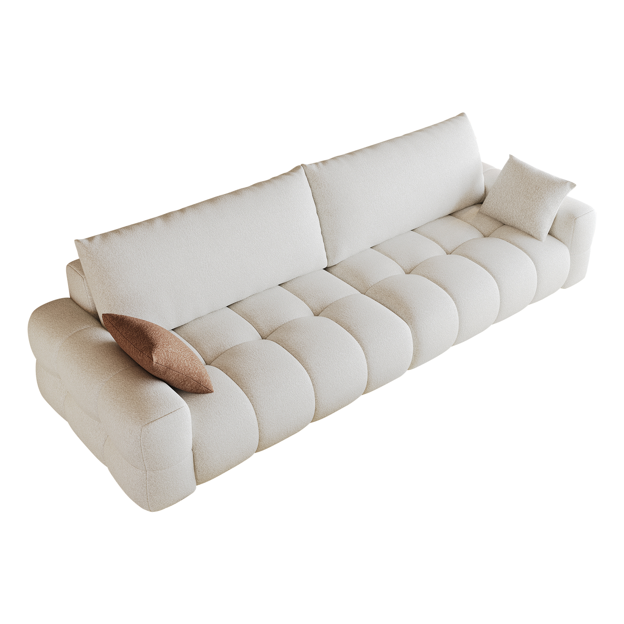 Canapé convertible 4 places 260x105x86 cm en tissu blanc - spécifications 1