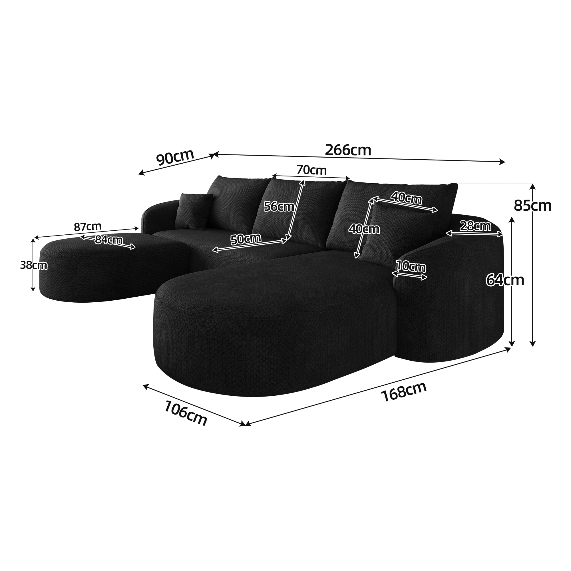 Dimensions du canapé compressé