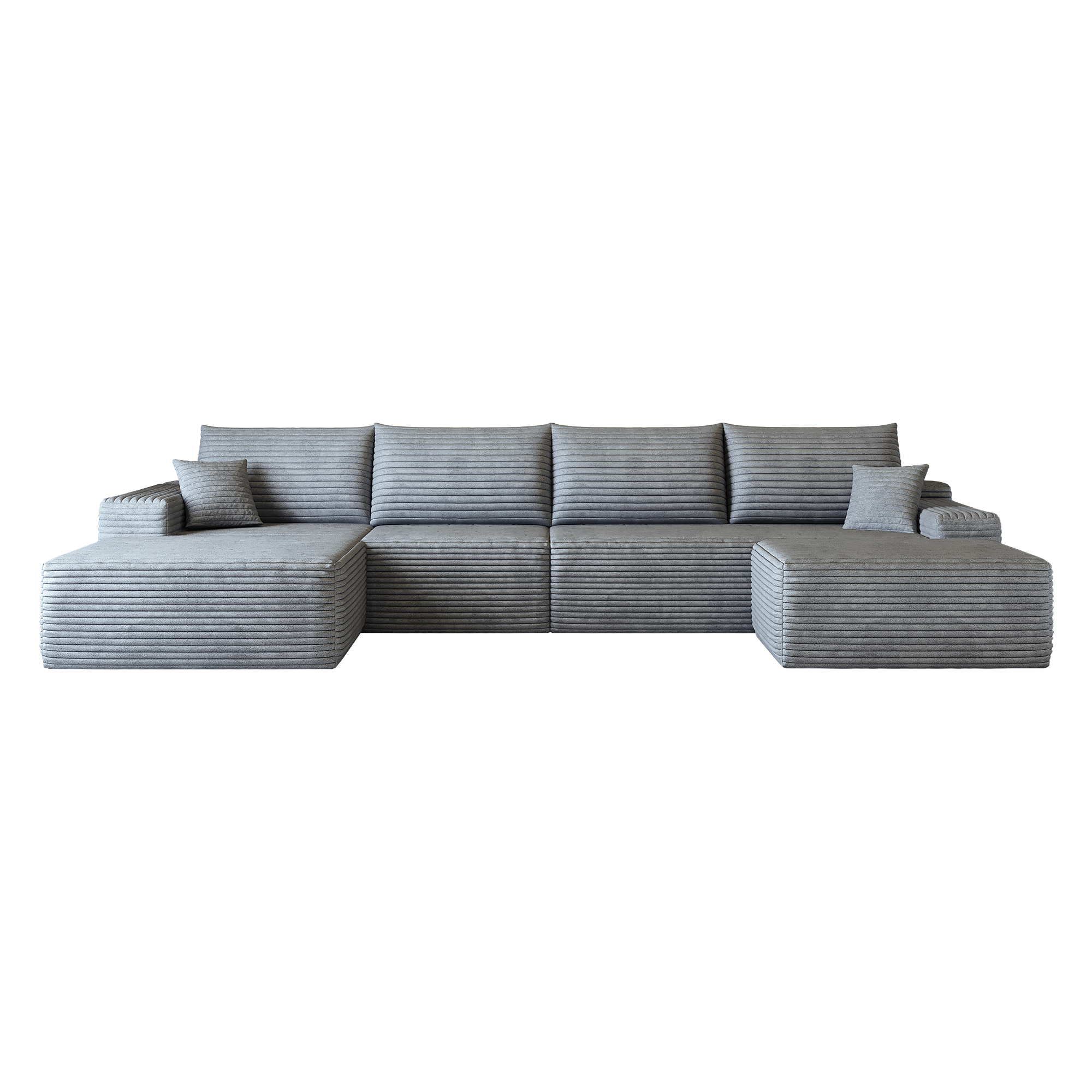 Canapé sans montage en velours côtelé rayé, mousse haute élasticité, prêt en 72h, design lignes fluides, pour salon, confort optimal, livraison compacte, style moderne, ambiance chaleureuse, usage quotidien - image 4