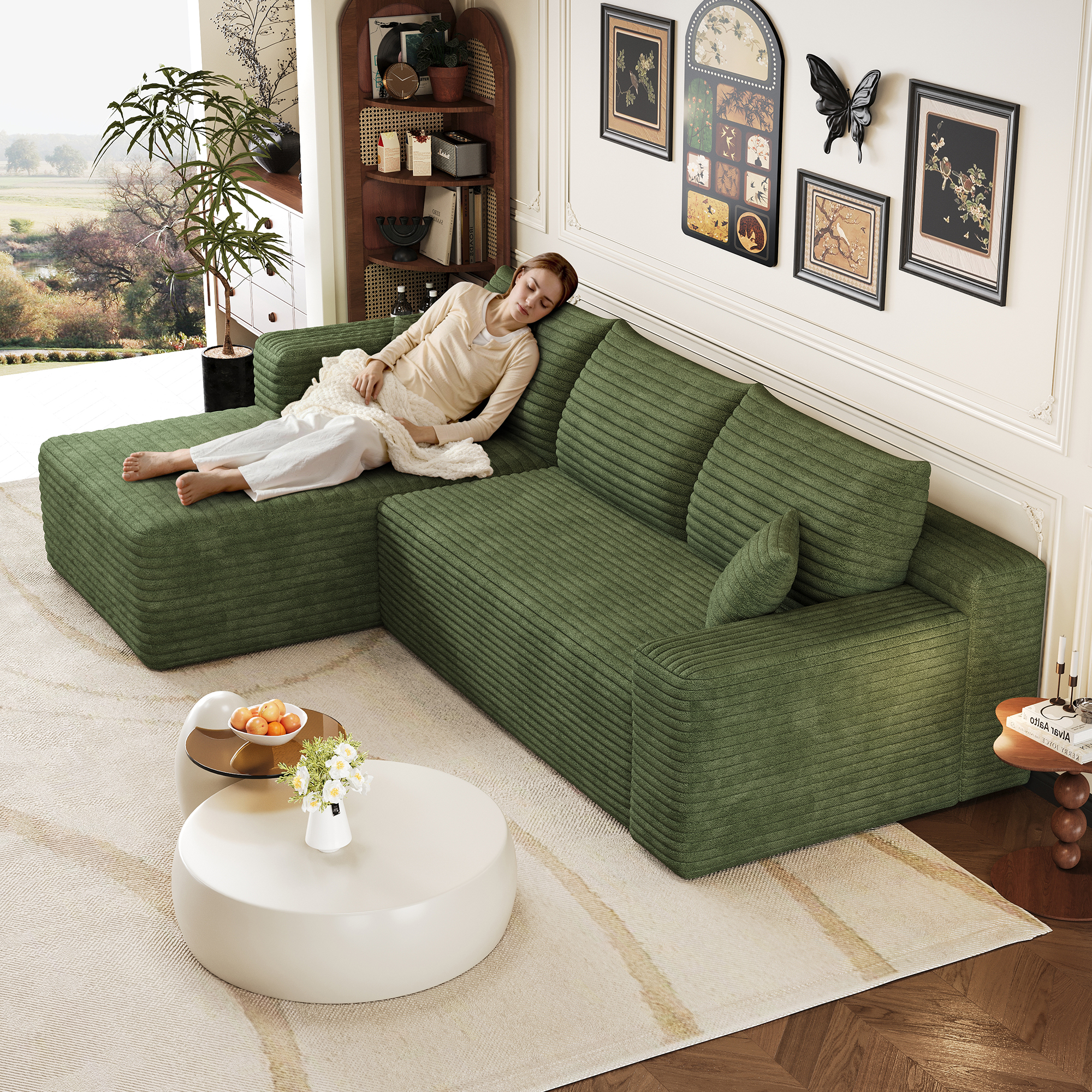 Canapé méridienne confortable avec assise spacieuse
