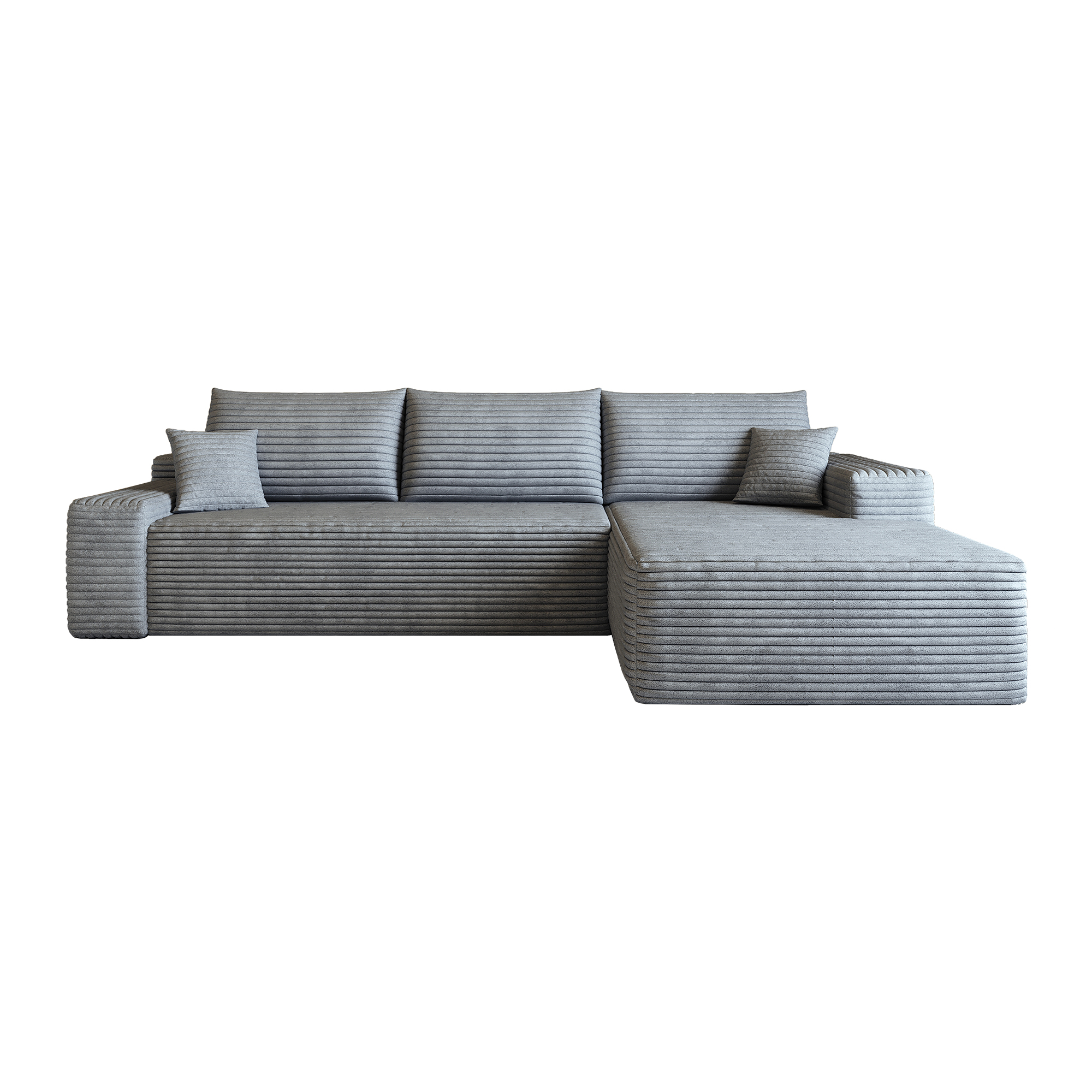 Canapé d’angle convertible en L 3 places 270 x 175 x 83 cm, Velours côtelé, gris foncé - points forts 1