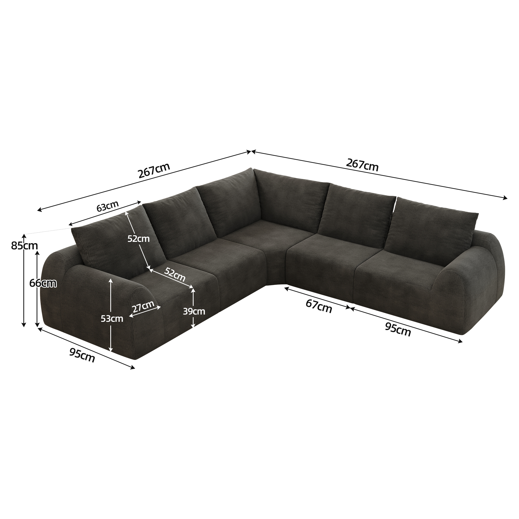 Dimensions du canapé compressé