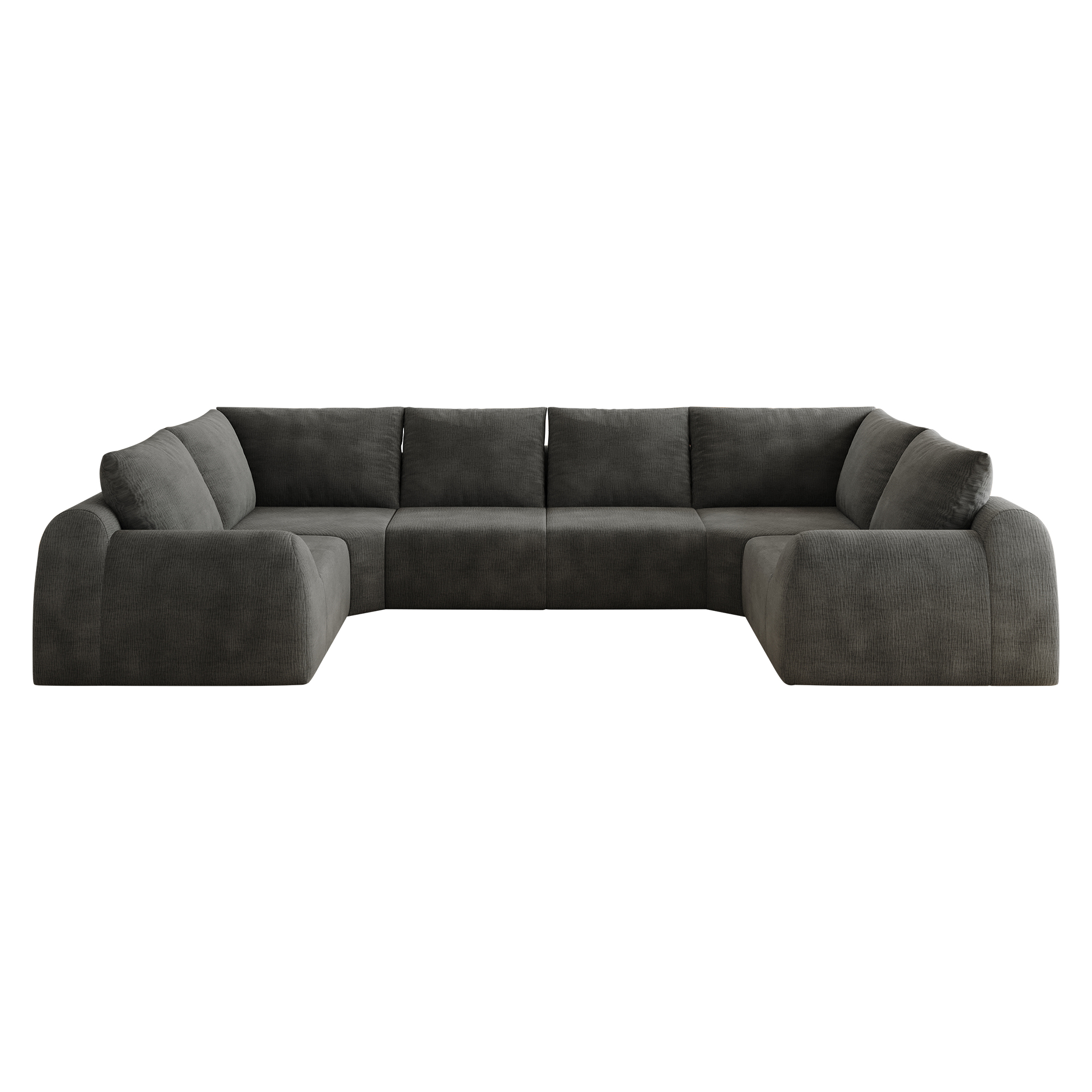 Canapé d'angle en U gris foncé