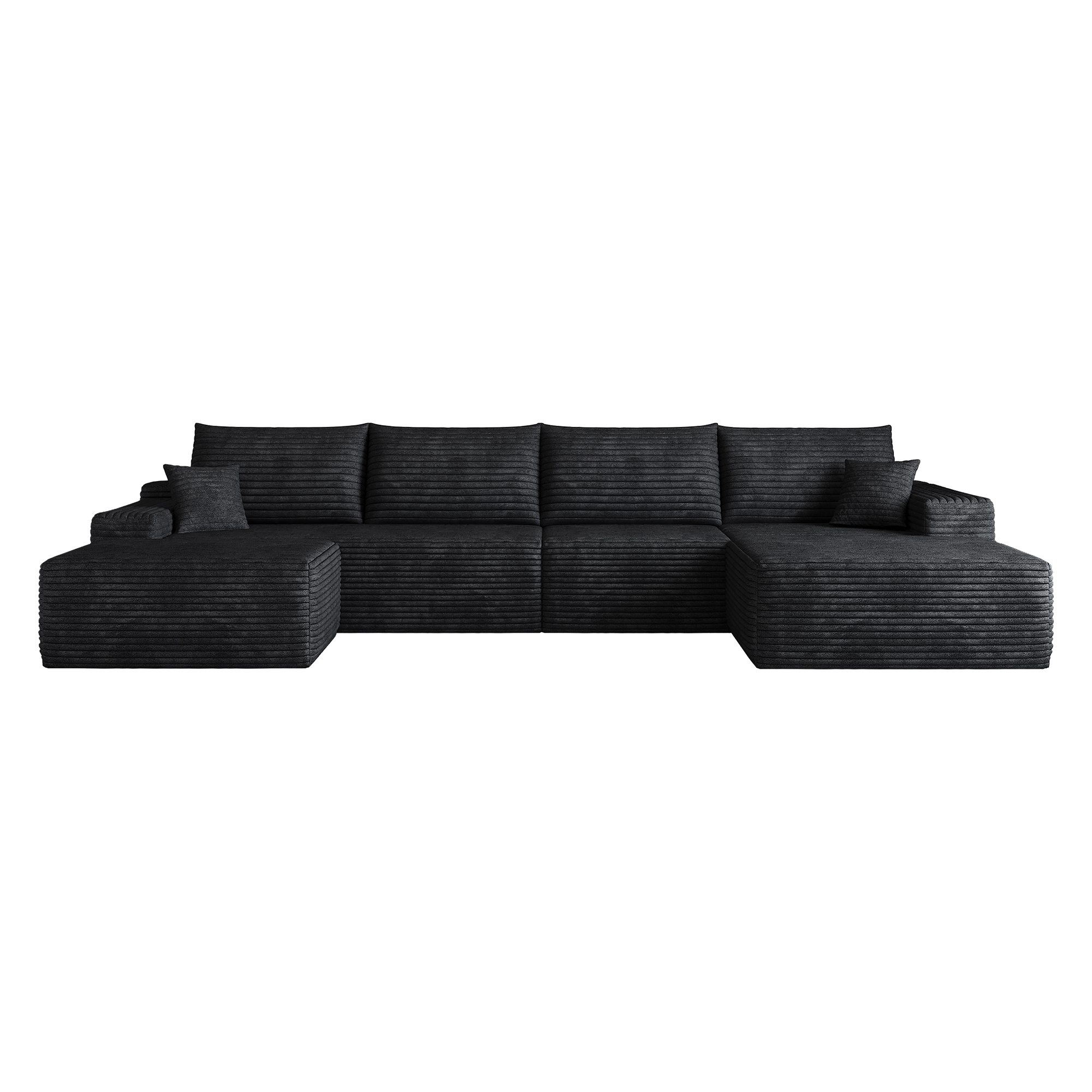 Canapé sans montage en velours côtelé rayé, mousse haute élasticité, prêt en 72h, design lignes fluides, pour salon, confort optimal, livraison compacte, style moderne, ambiance améliorée, usage quotidien - image 4