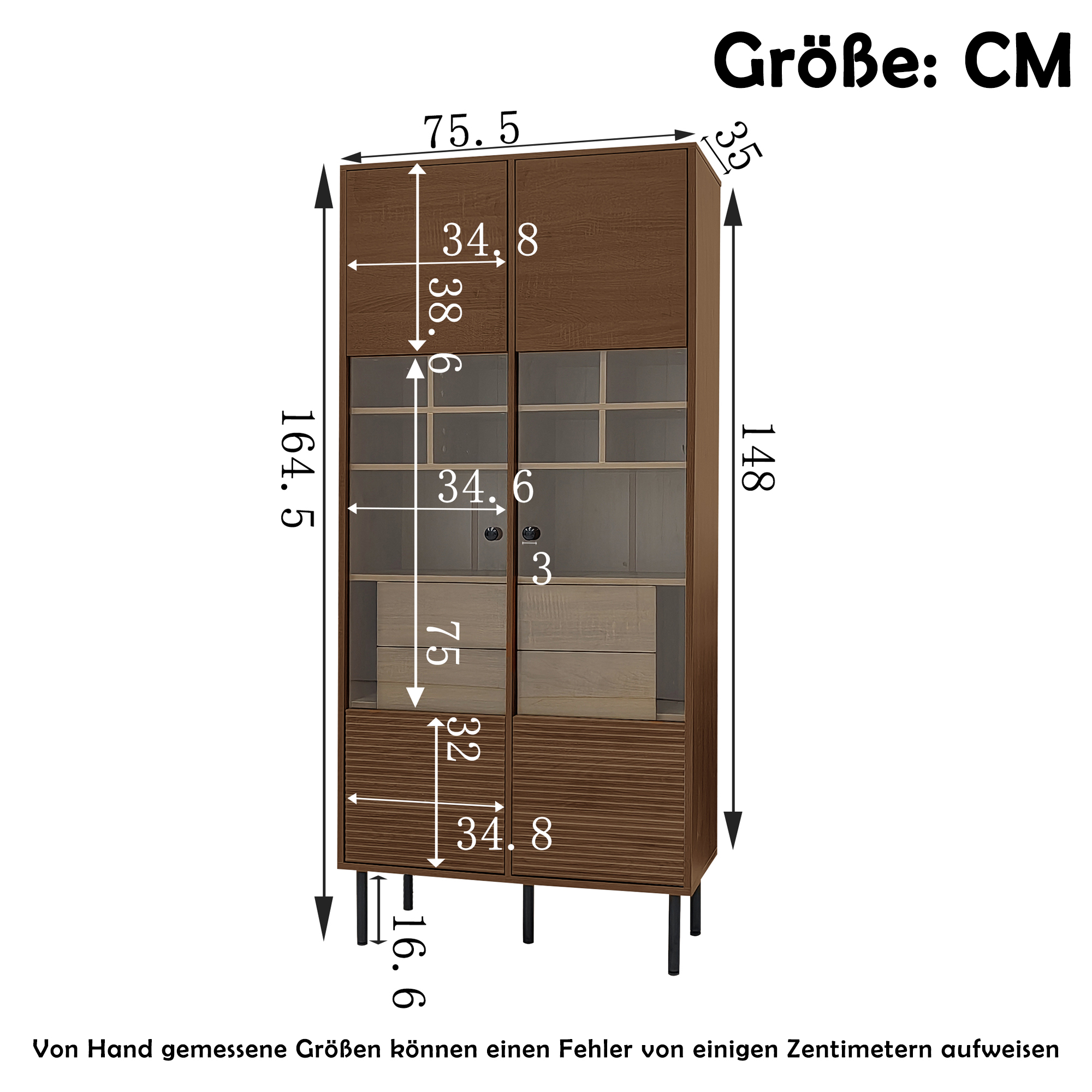 Dimensions du vitrine
