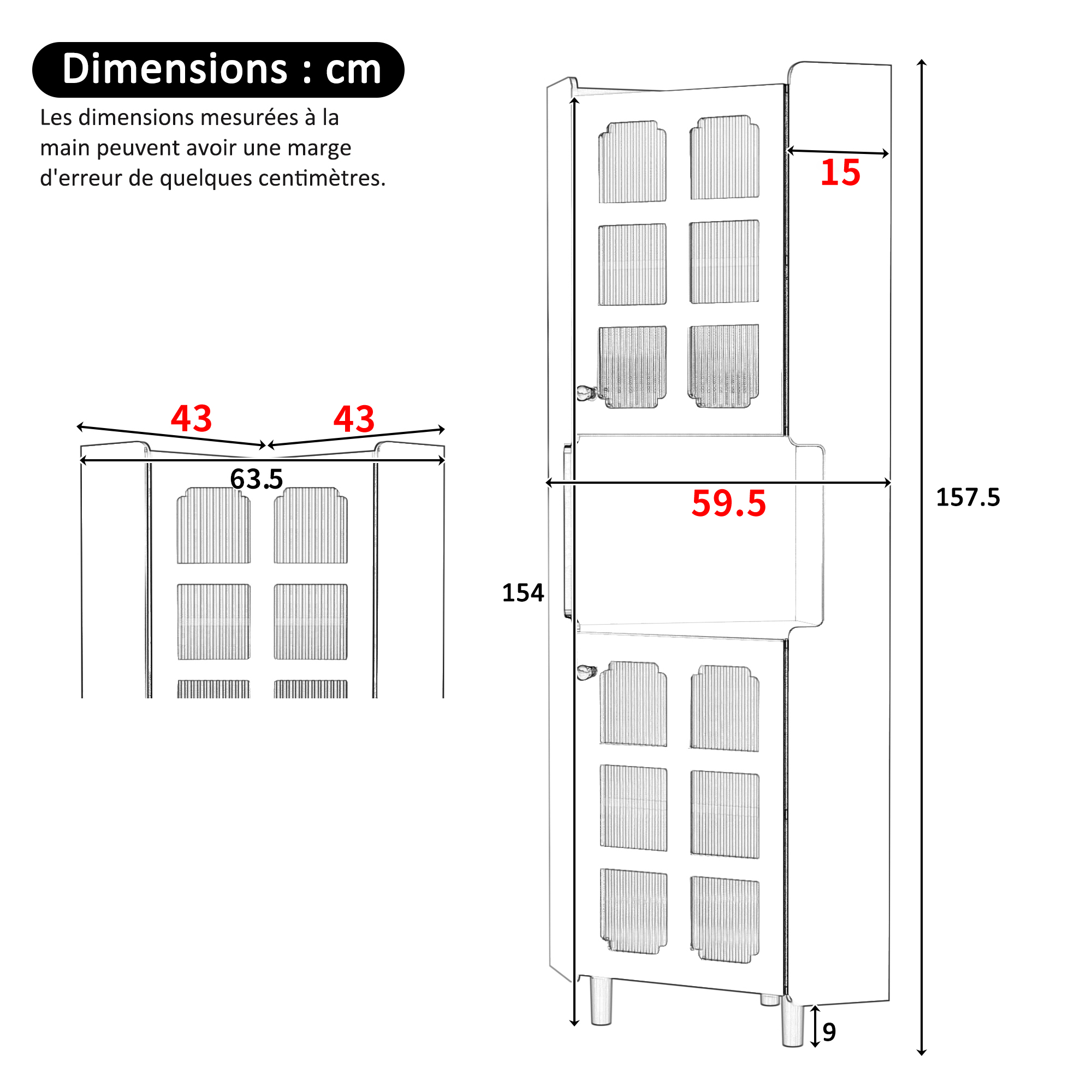 Dimensions du bibliothèque