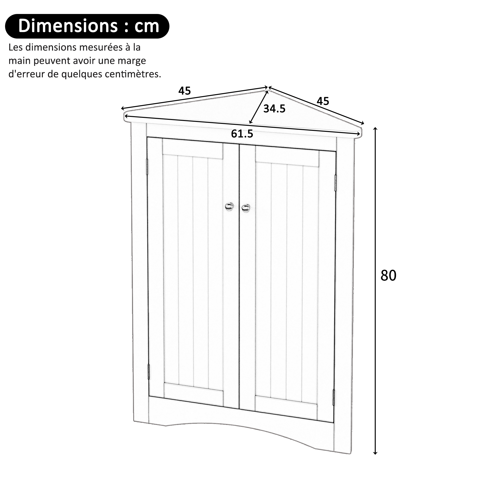 Dimensions du meuble de salle de bains