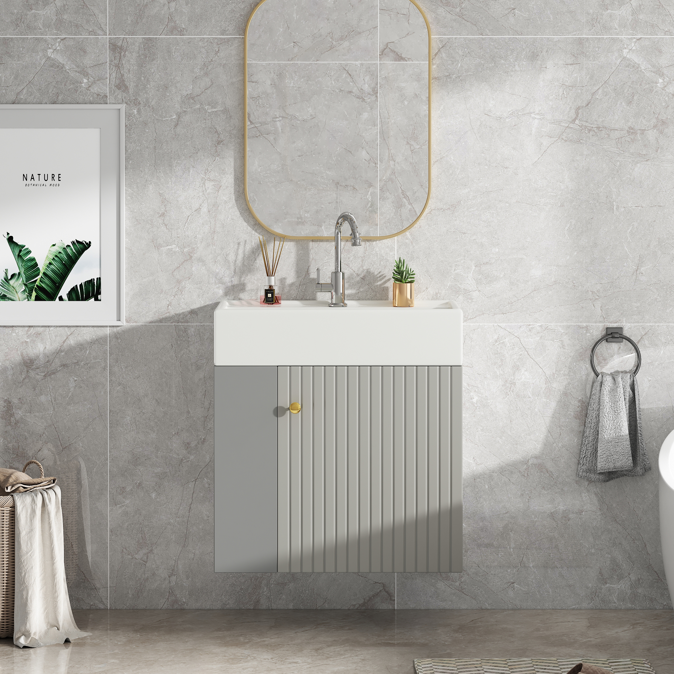 Badezimmermöbel Waschbecken mit Waschtischuntersch