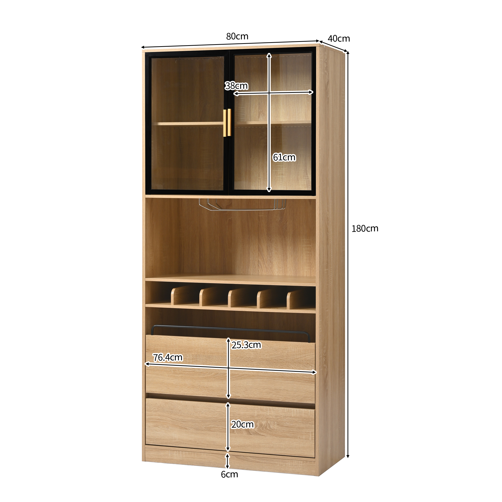 Dimensions du vitrine