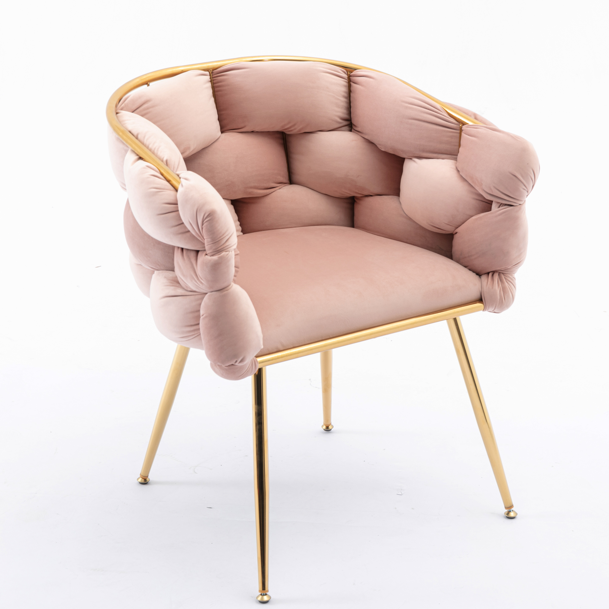 Fauteuil d'appoint moderne en velours, rembourrage mousse épaisse, design tissé unique 3D, combinaison tradition et classique, pour salon et chambre, confort durable, look luxueux, ajout d'élégance à toute pièce - image 6