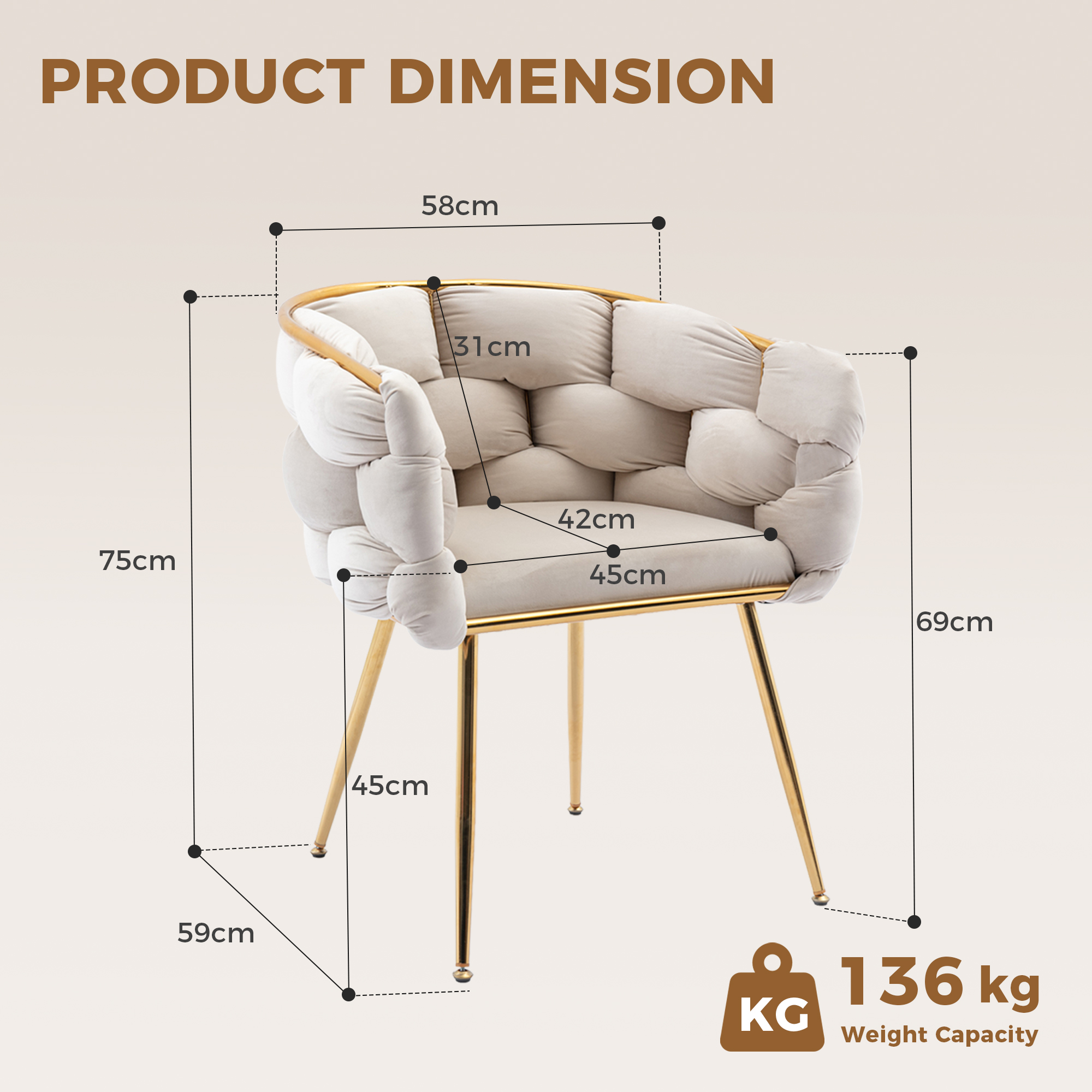Détail du fauteuil d'appoint