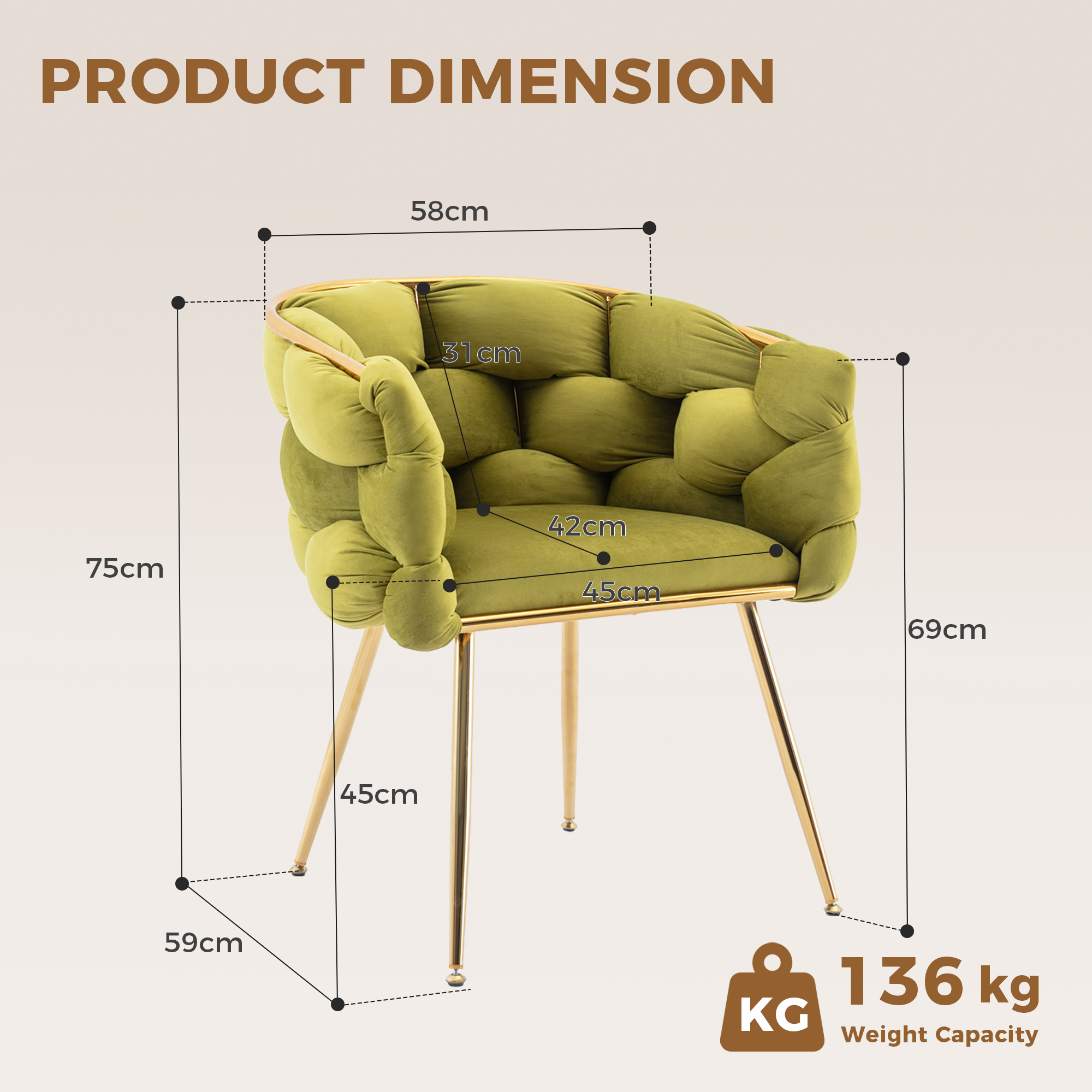 Détail du fauteuil d'appoint