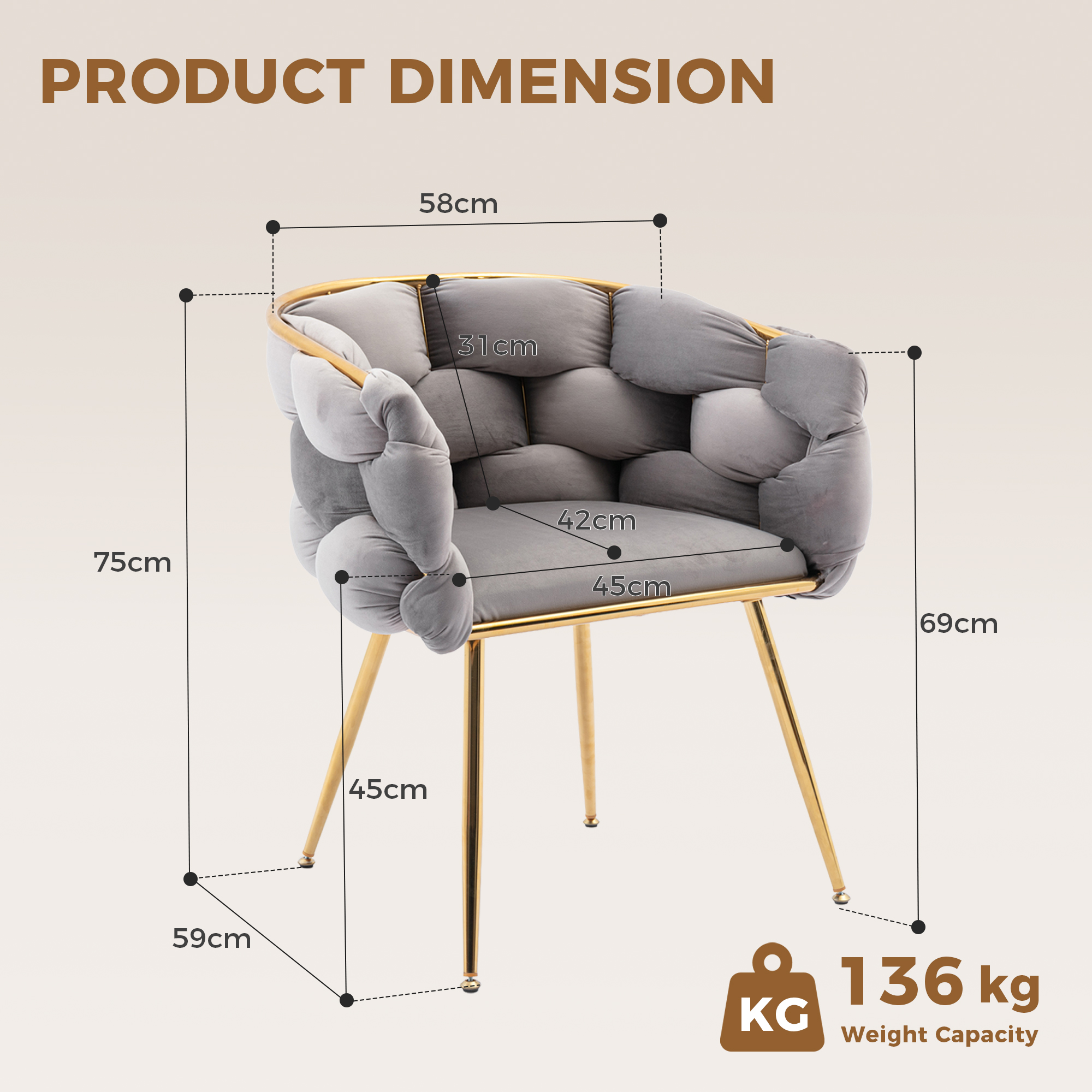 Détail du fauteuil d'appoint