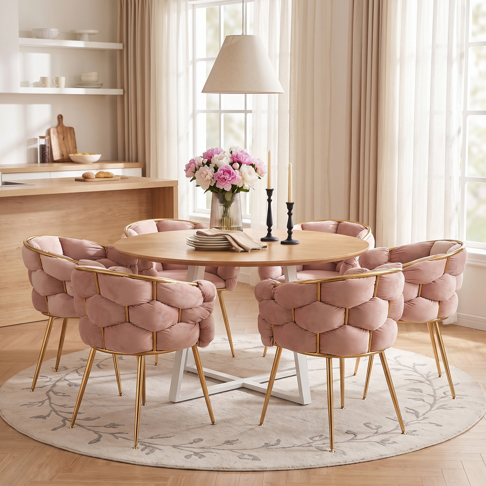 Fauteuil d'appoint moderne en velours, rembourrage mousse épaisse, design tissé unique 3D, combinaison tradition et classique, pour salon et chambre, confort durable, look luxueux, ajout d'élégance à toute pièce - image 1