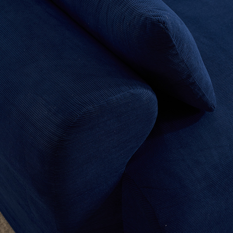 Canapé, 186 x 95 x 76 cm, velours côtelé, bleu - vue 5