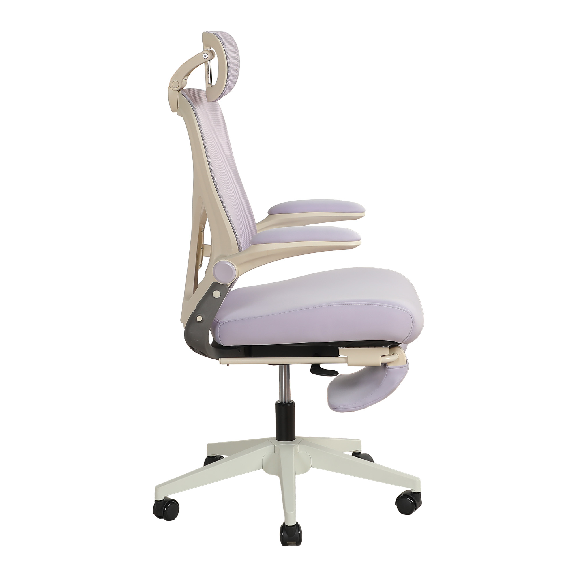 Chaise de bureau, 1 pièce, pliable, appui-tête réglable, 62 x 48,5 x 129 cm, mousse, Purple - vue 5