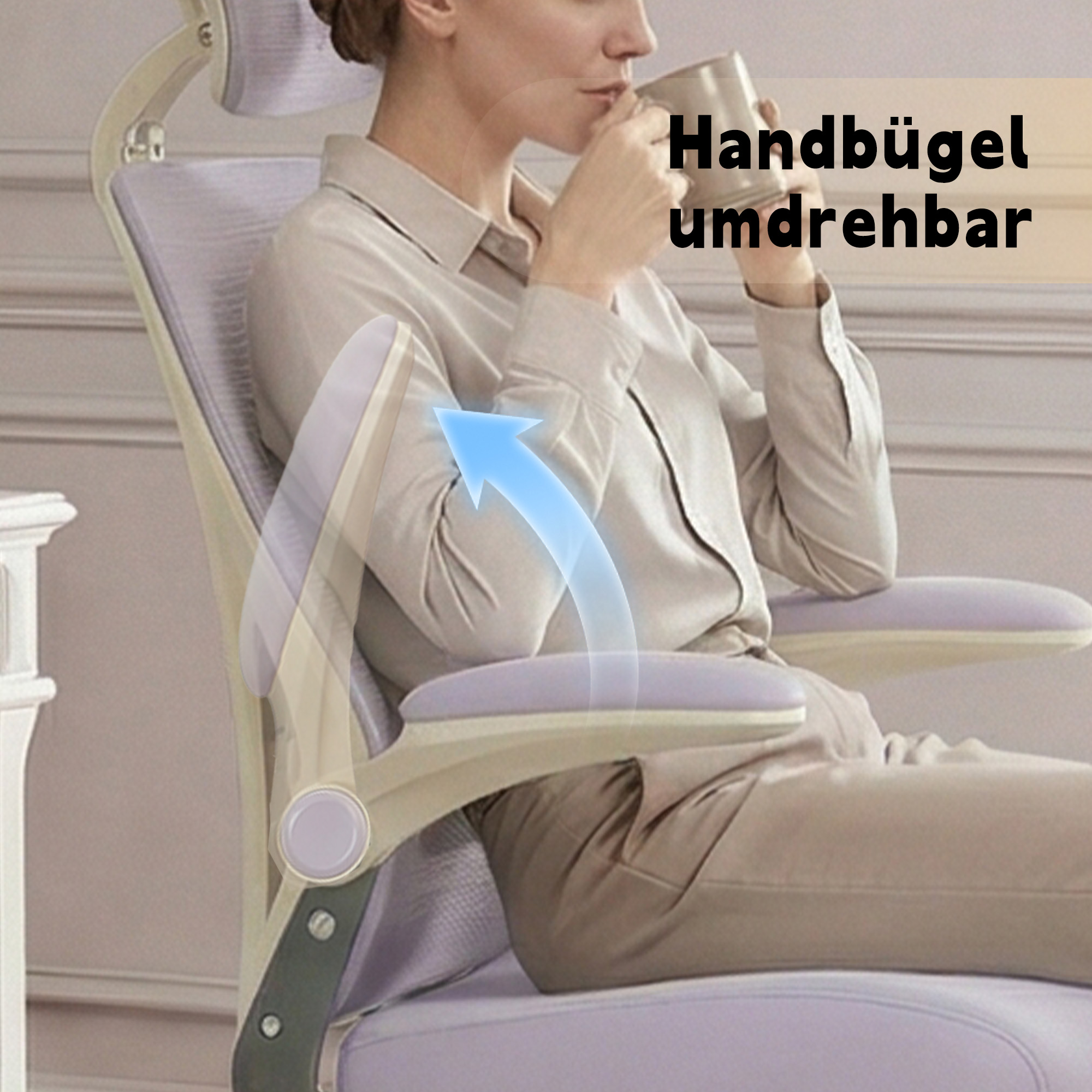 Chaise de bureau, 1 pièce, pliable, appui-tête réglable, 62 x 48,5 x 129 cm, mousse, Purple - vue 4