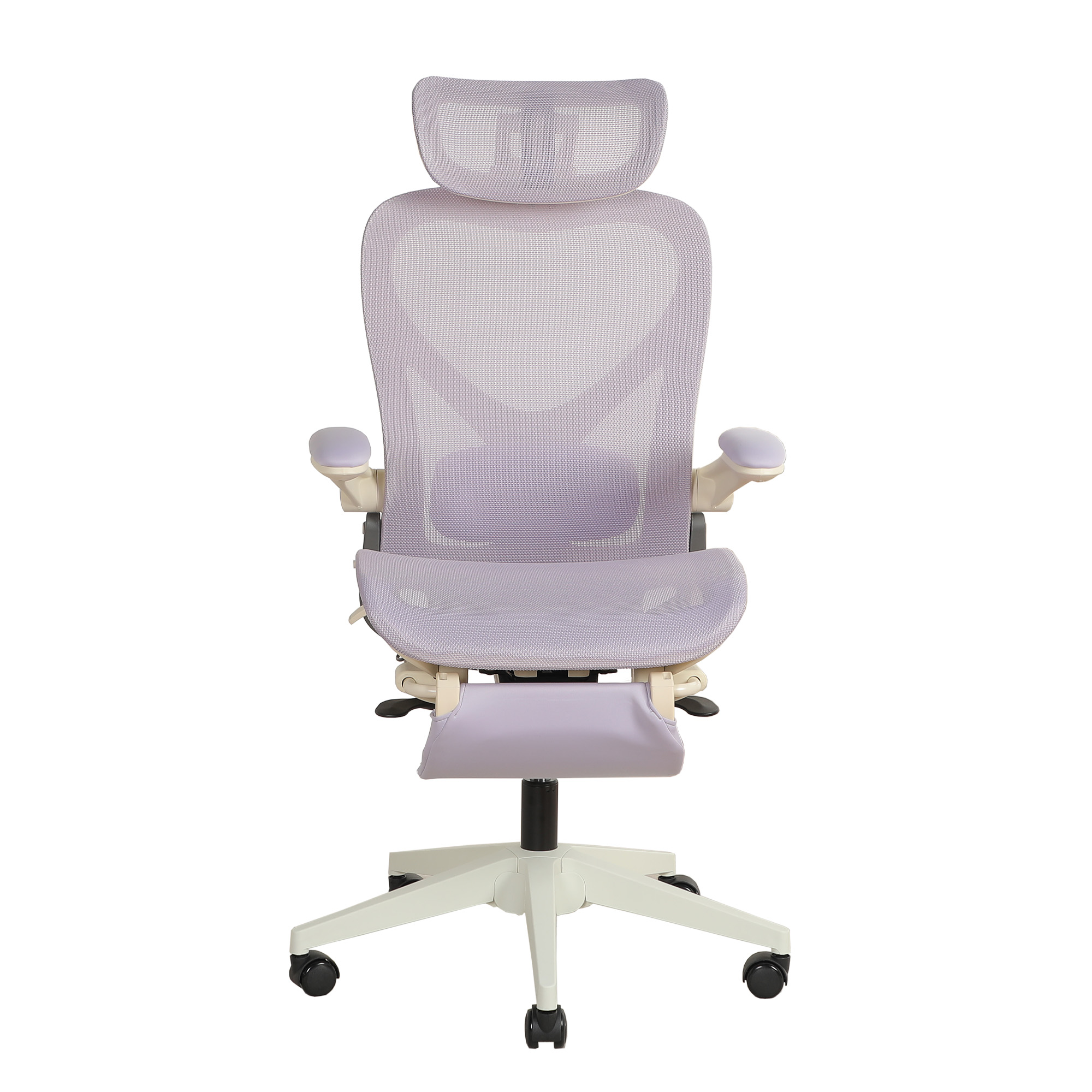 Chaise de bureau, 1 pièce, pliable, appui-tête réglable, 62 x 48,5 x 129 cm, Mesh, Purple - vue 1