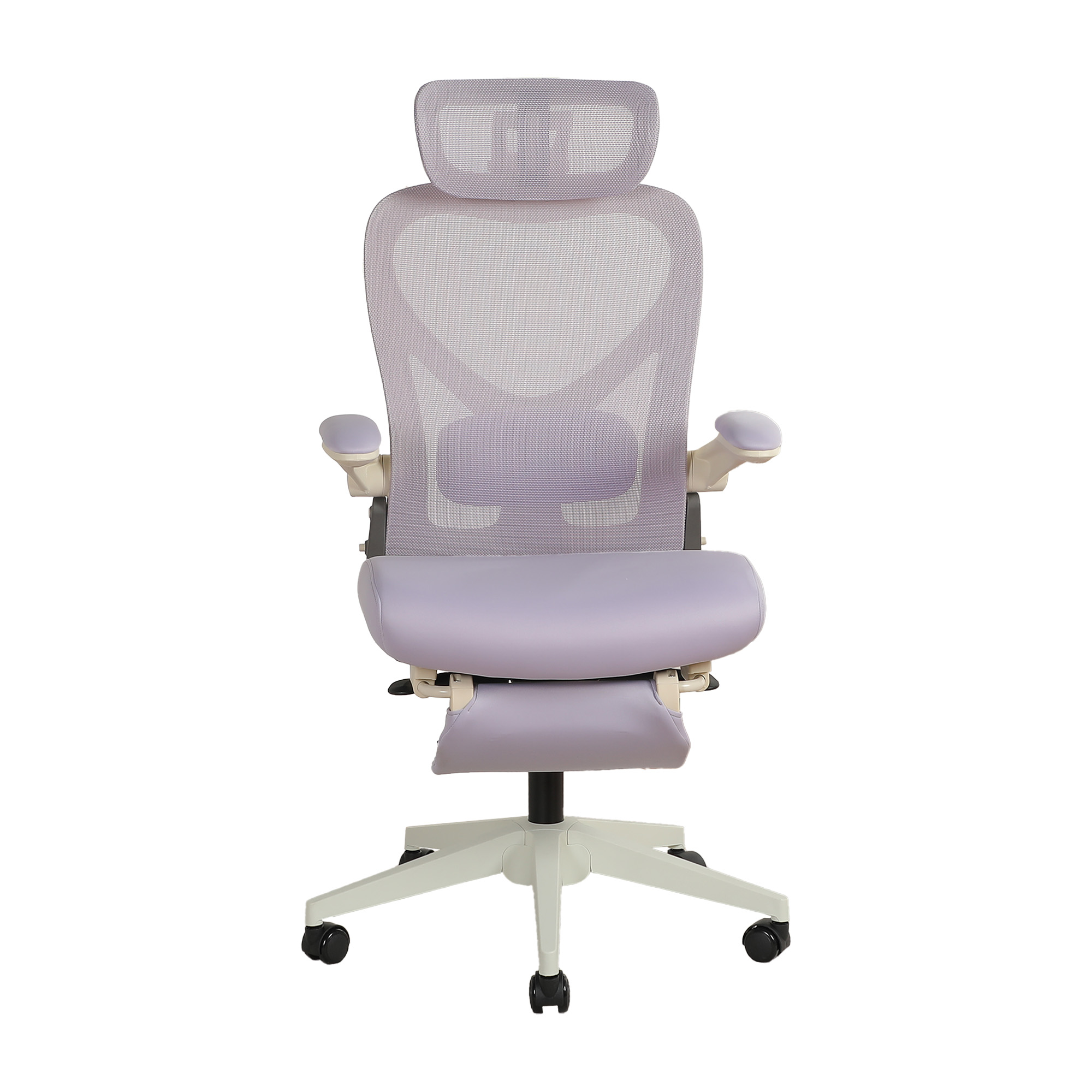 Chaise de bureau, 1 pièce, pliable, appui-tête réglable, 62 x 48,5 x 129 cm, mousse, Purple - vue 1