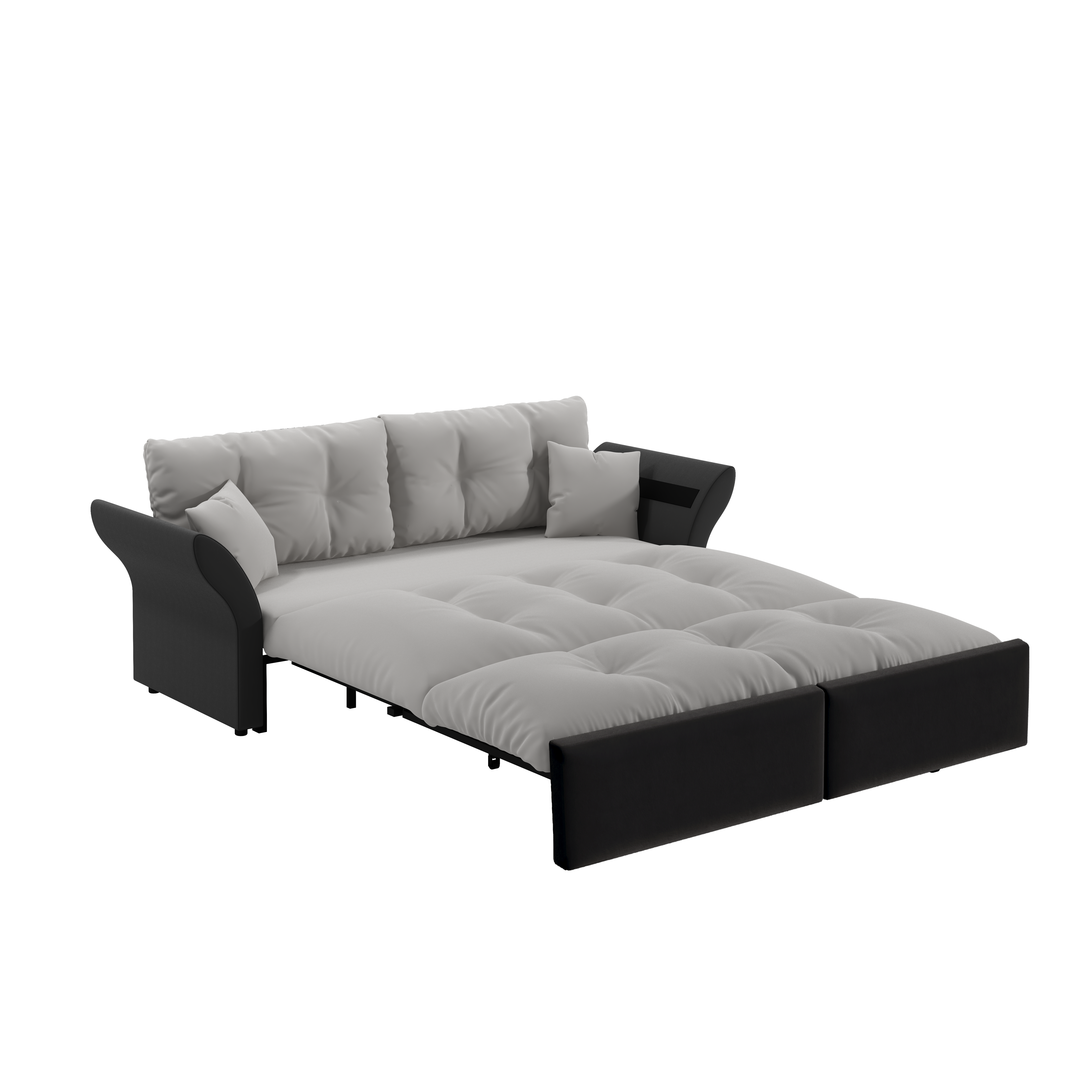 Canapé-lit convertible 3-en-1, velours, mousse haute qualité, structure acier premium, se transforme en chaise longue ou lit Queen, pour salon et chambre, confort assise et couchage, design haut de gamme - image 12