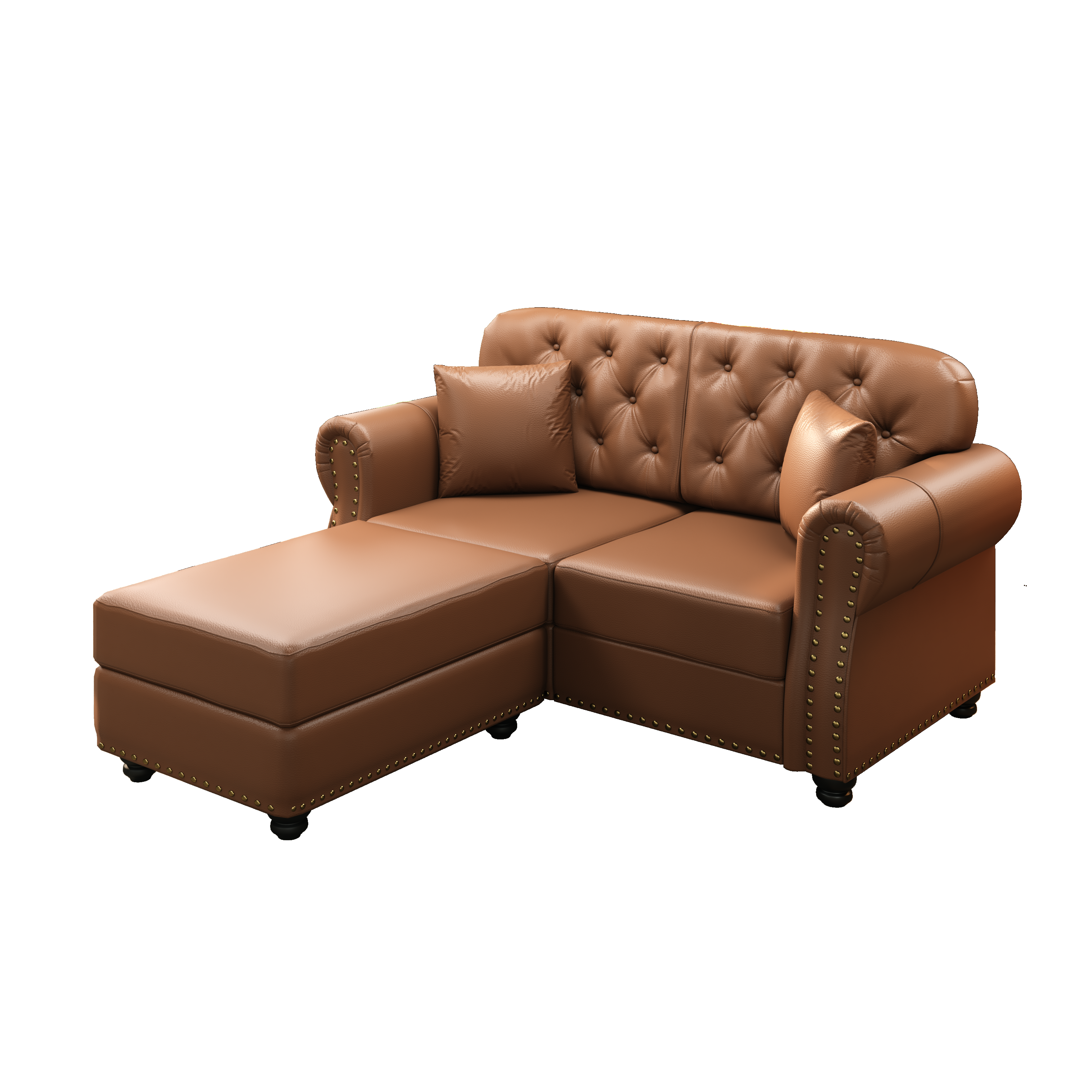 Image 10 – Canapé Chesterfield noir – 160 x 76 x 86 cm