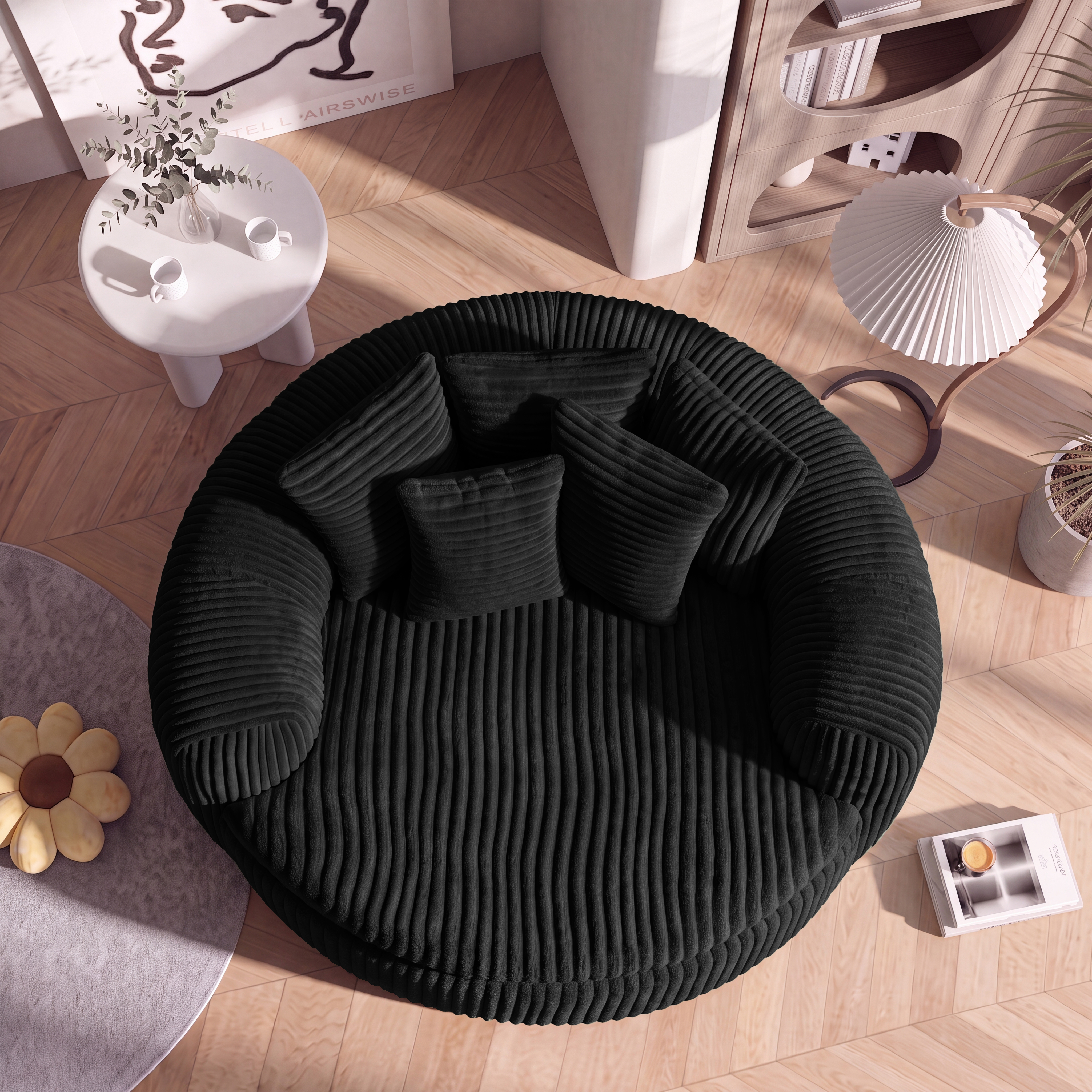 Cord-Sitzsack, mit gepolstertem tiefem Sitz, Loung