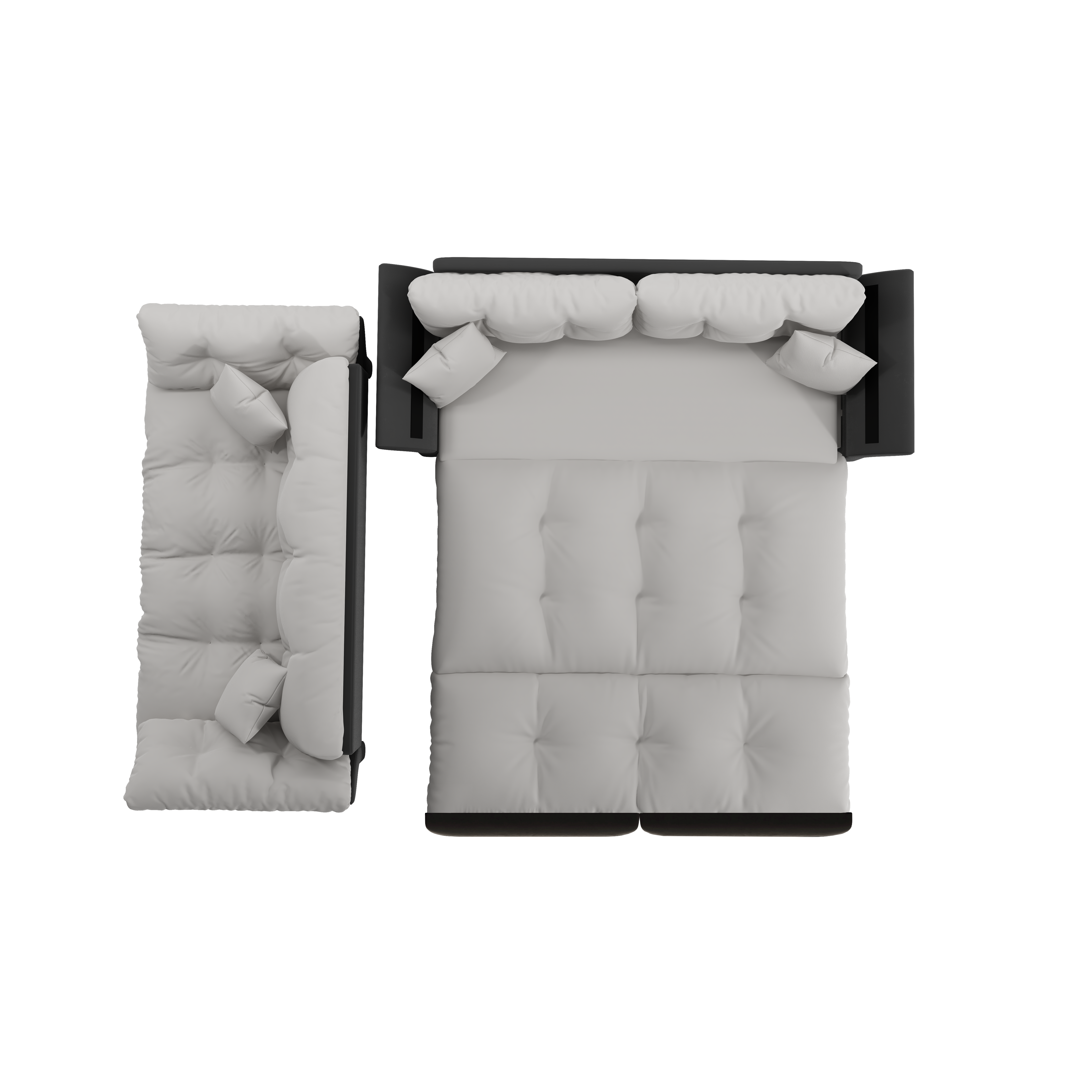 Canapé-lit convertible 3-en-1, velours, mousse haute qualité, structure acier premium, se transforme en chaise longue ou lit Queen, pour salon et chambre, confort assise et couchage, design haut de gamme - image 14