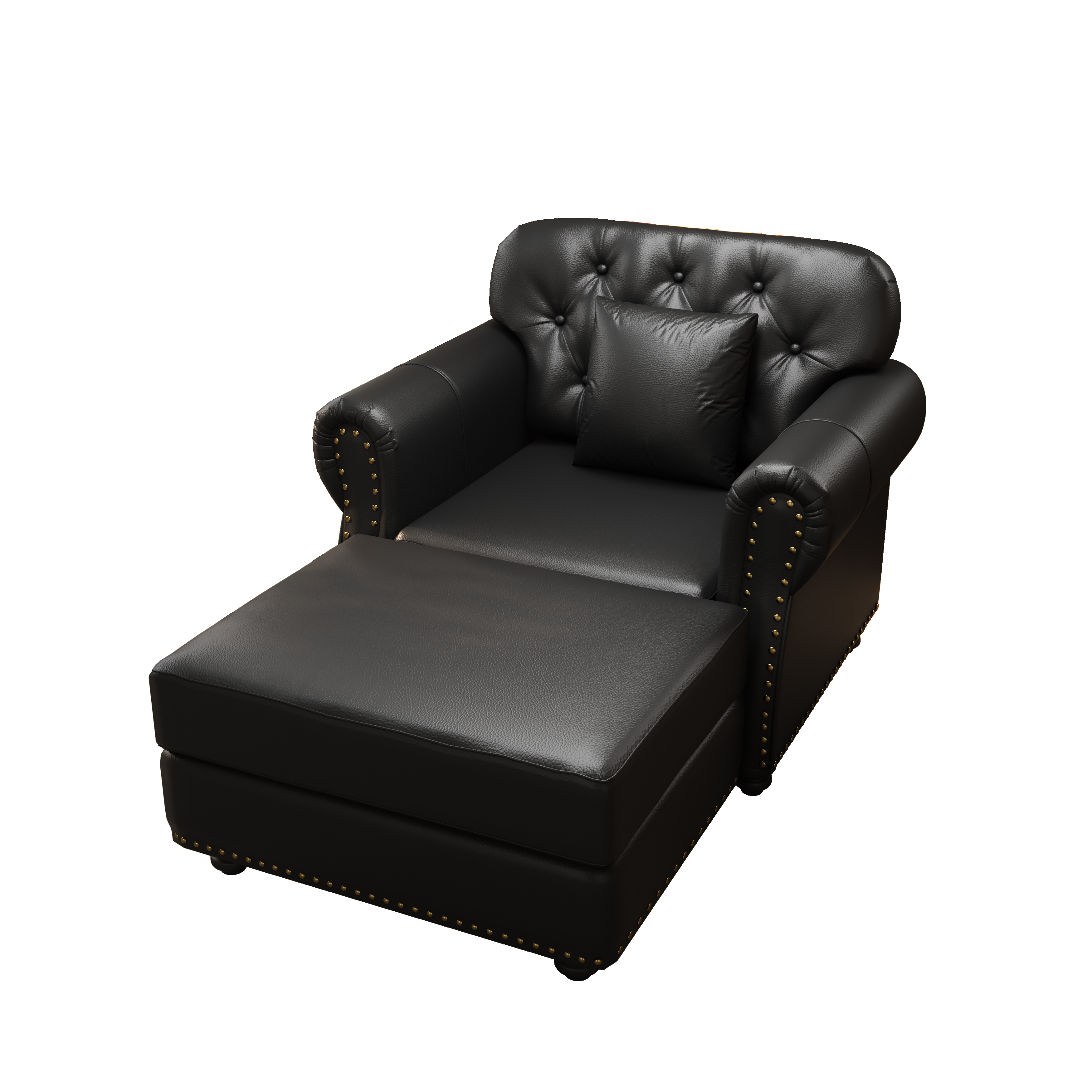 Image 2 – Canapé Chesterfield noir – 105 x 76 x 86 cm
