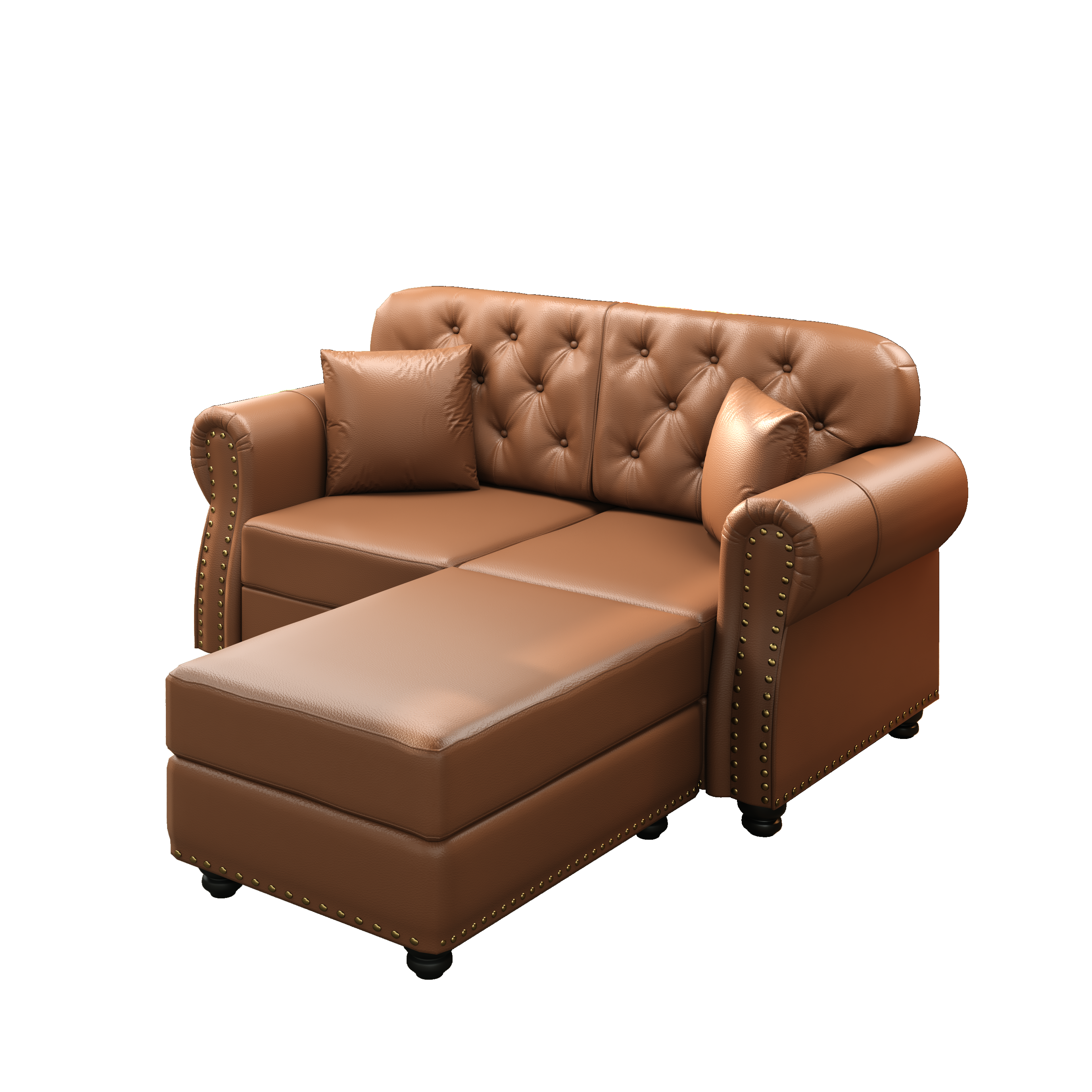 Image 11 – Canapé Chesterfield noir – 160 x 76 x 86 cm