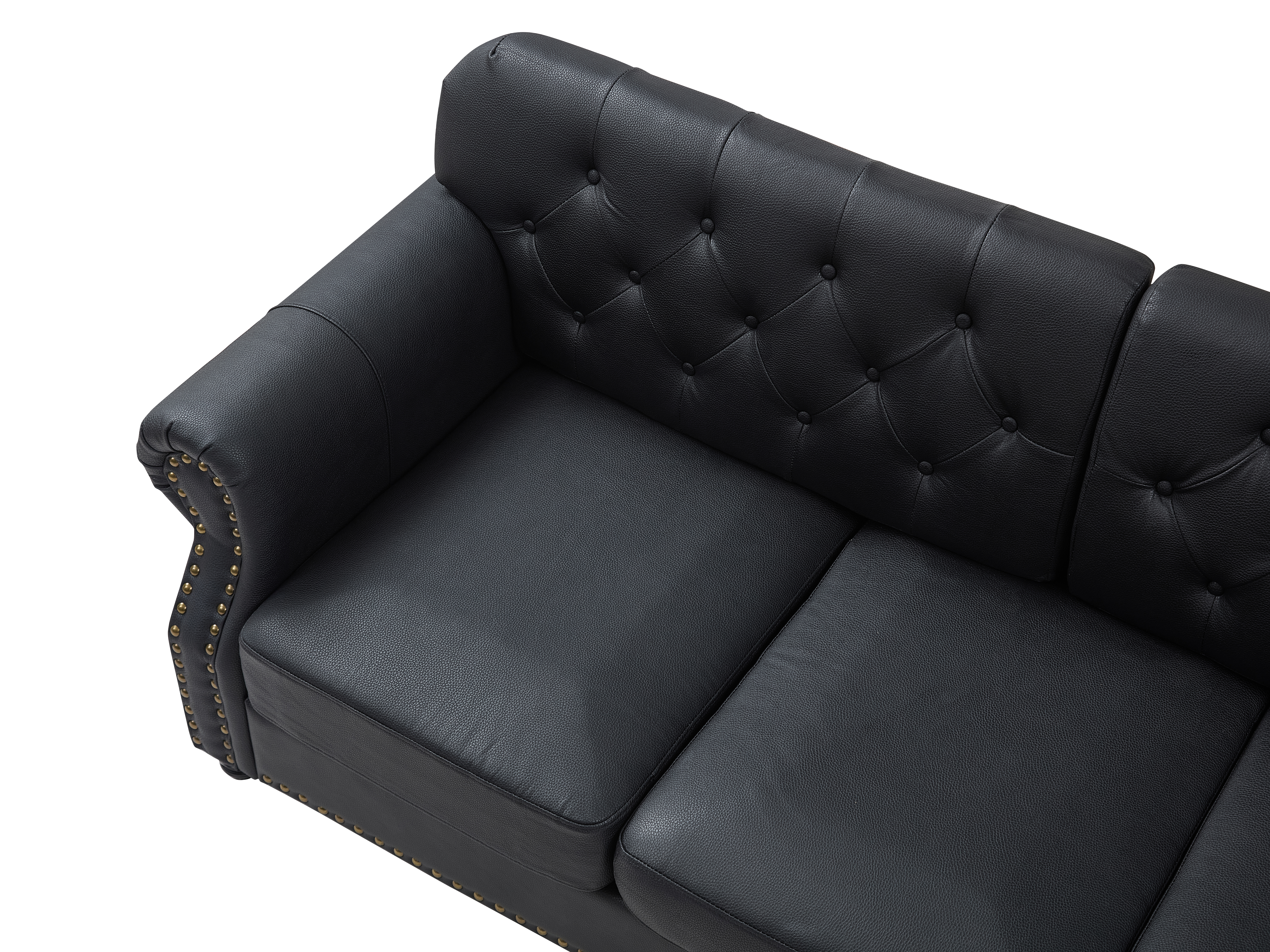 Image 12 – Canapé Chesterfield noir – 105 x 76 x 86 cm