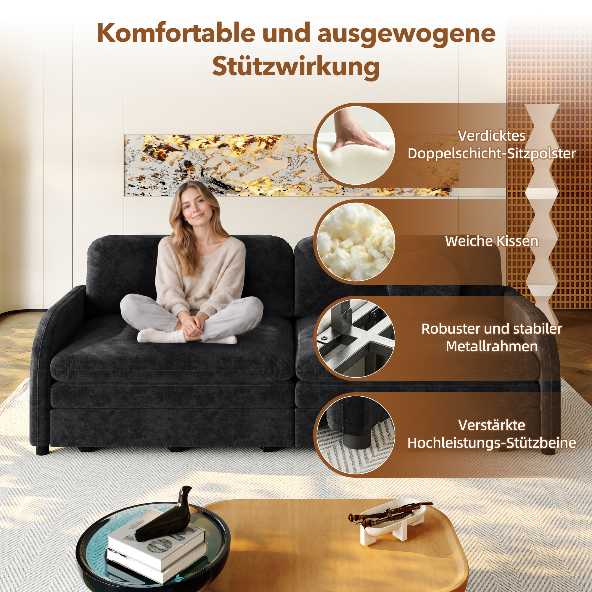 Canapé convertible avec fonction couchage