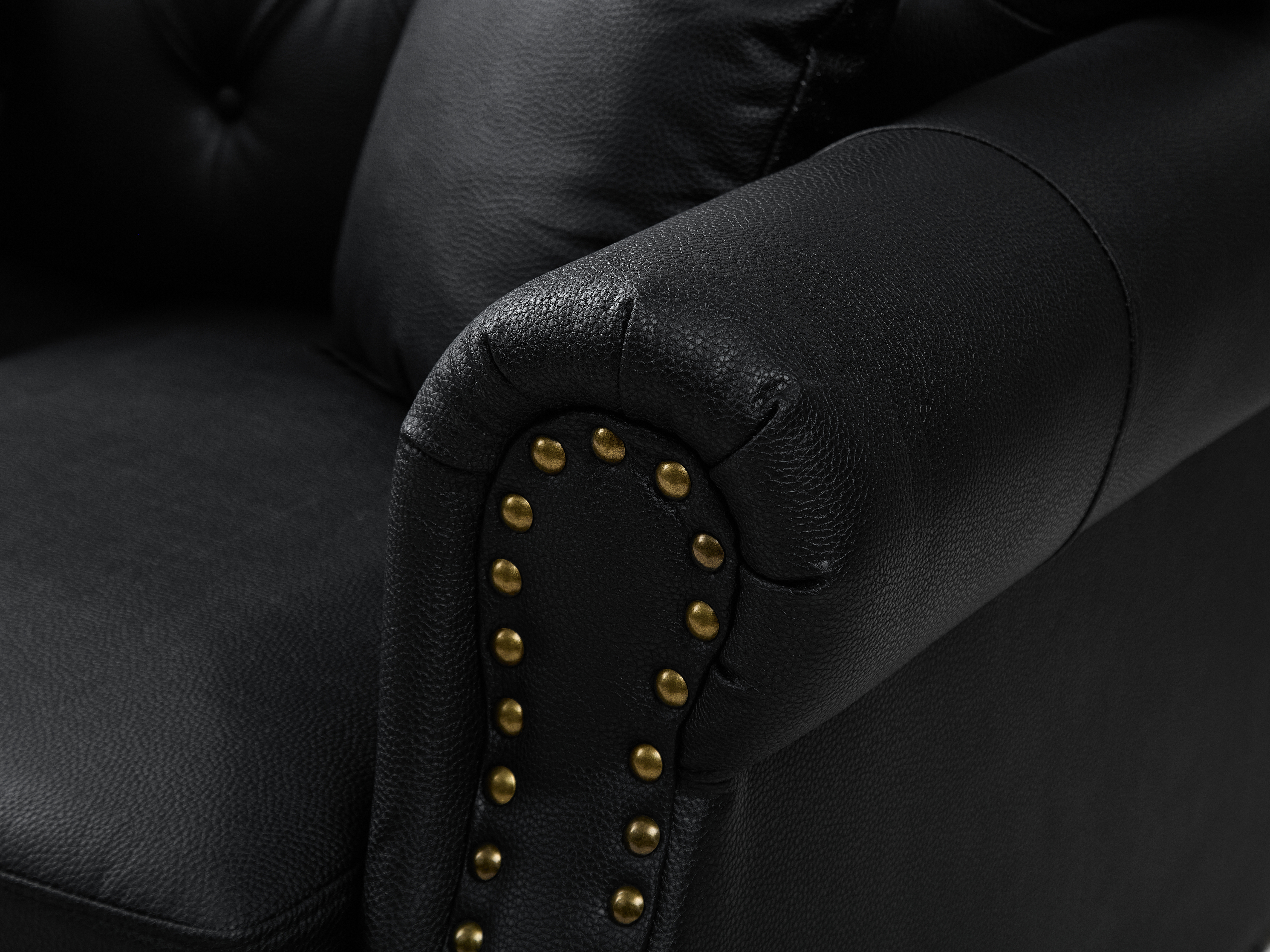 Image 14 – Canapé Chesterfield noir – 105 x 76 x 86 cm