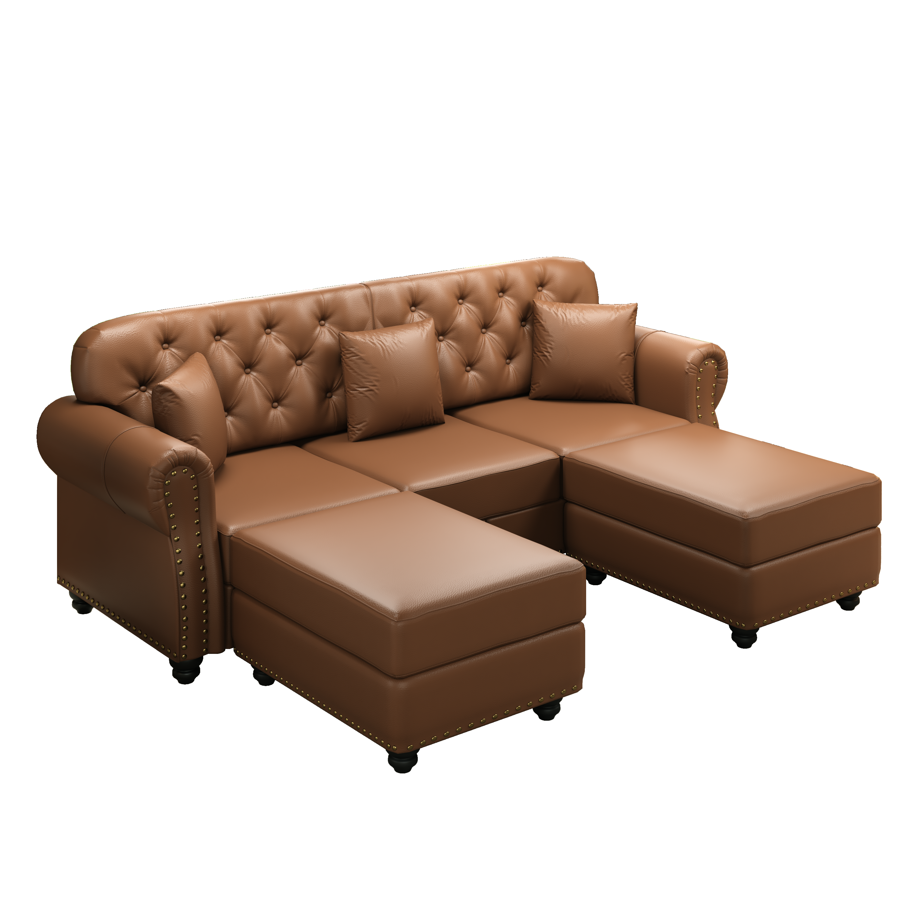 Image 9 – Canapé Chesterfield noir – 210 x 76 x 86 cm
