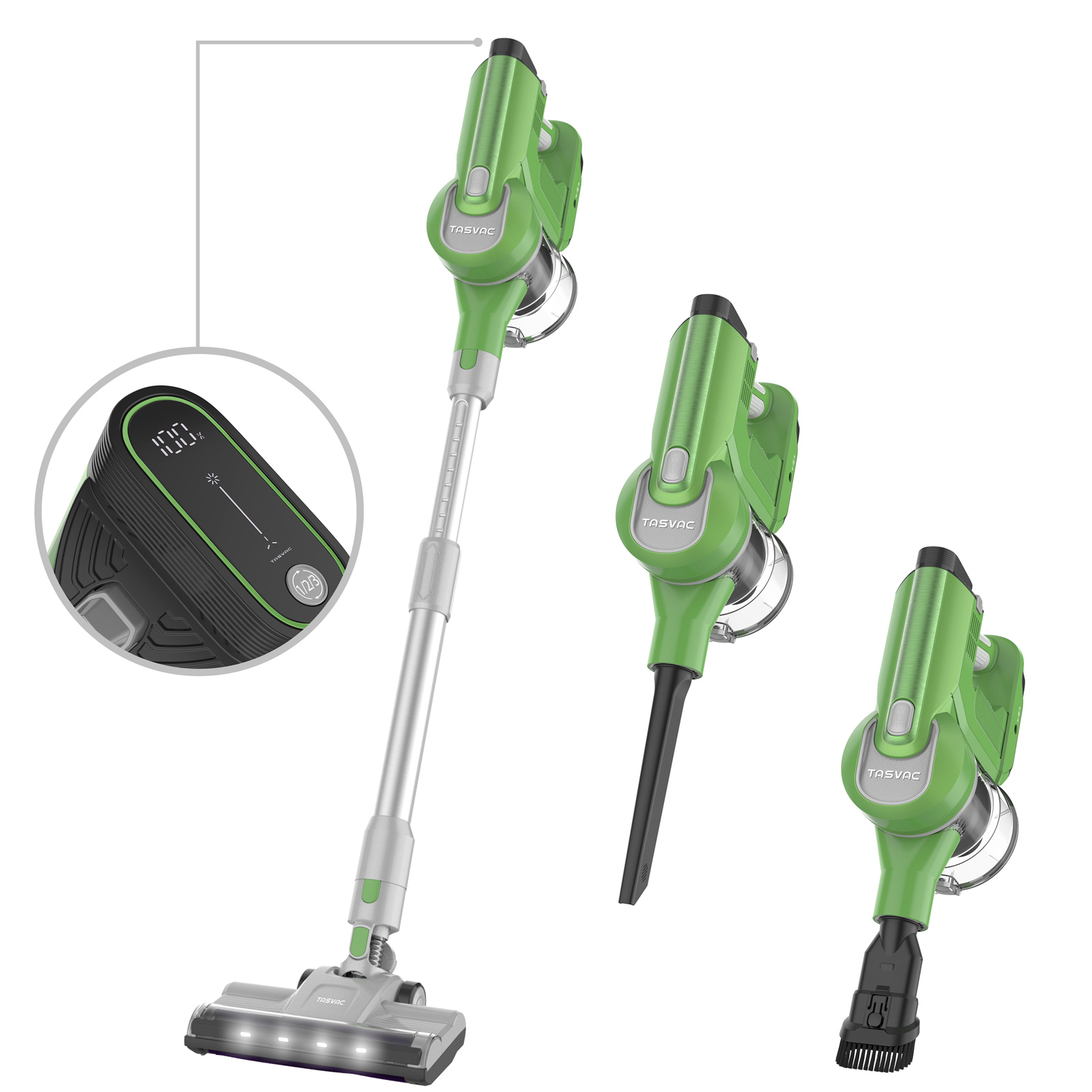 TASVAC S8 GREEN Cordless Stick Vacuum Cleaner with