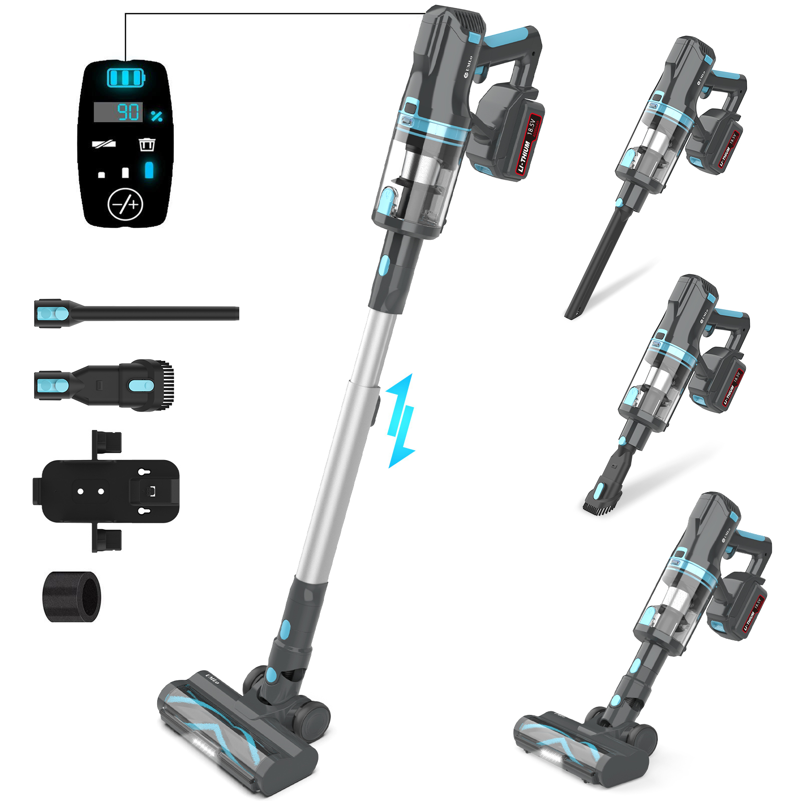 UMLo V11 Blue&Gray Cordless Stick Vacuum Cleaner –