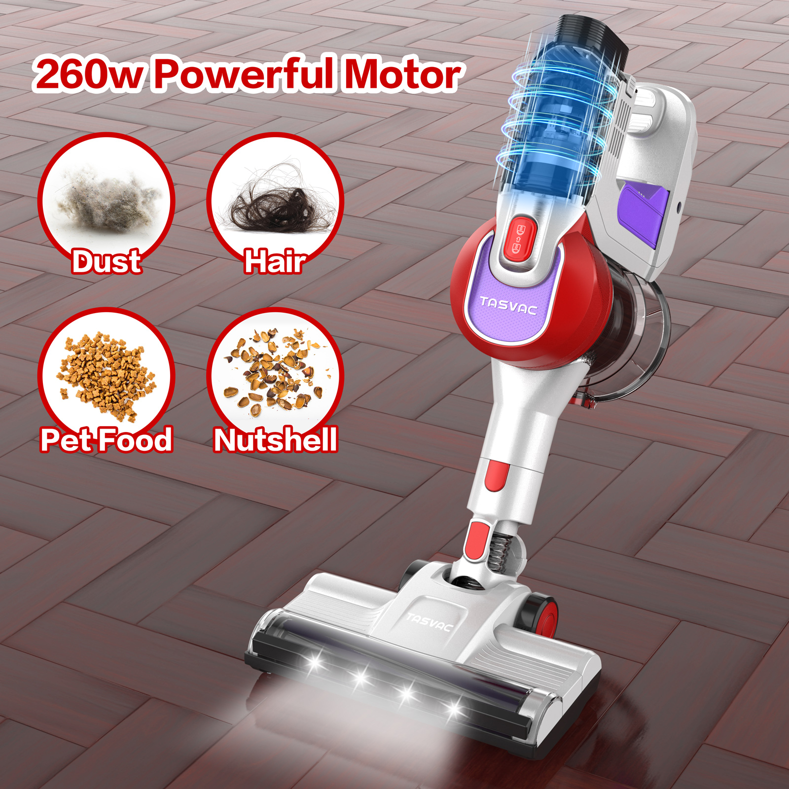 Moteur 260W et performance d'aspiration
