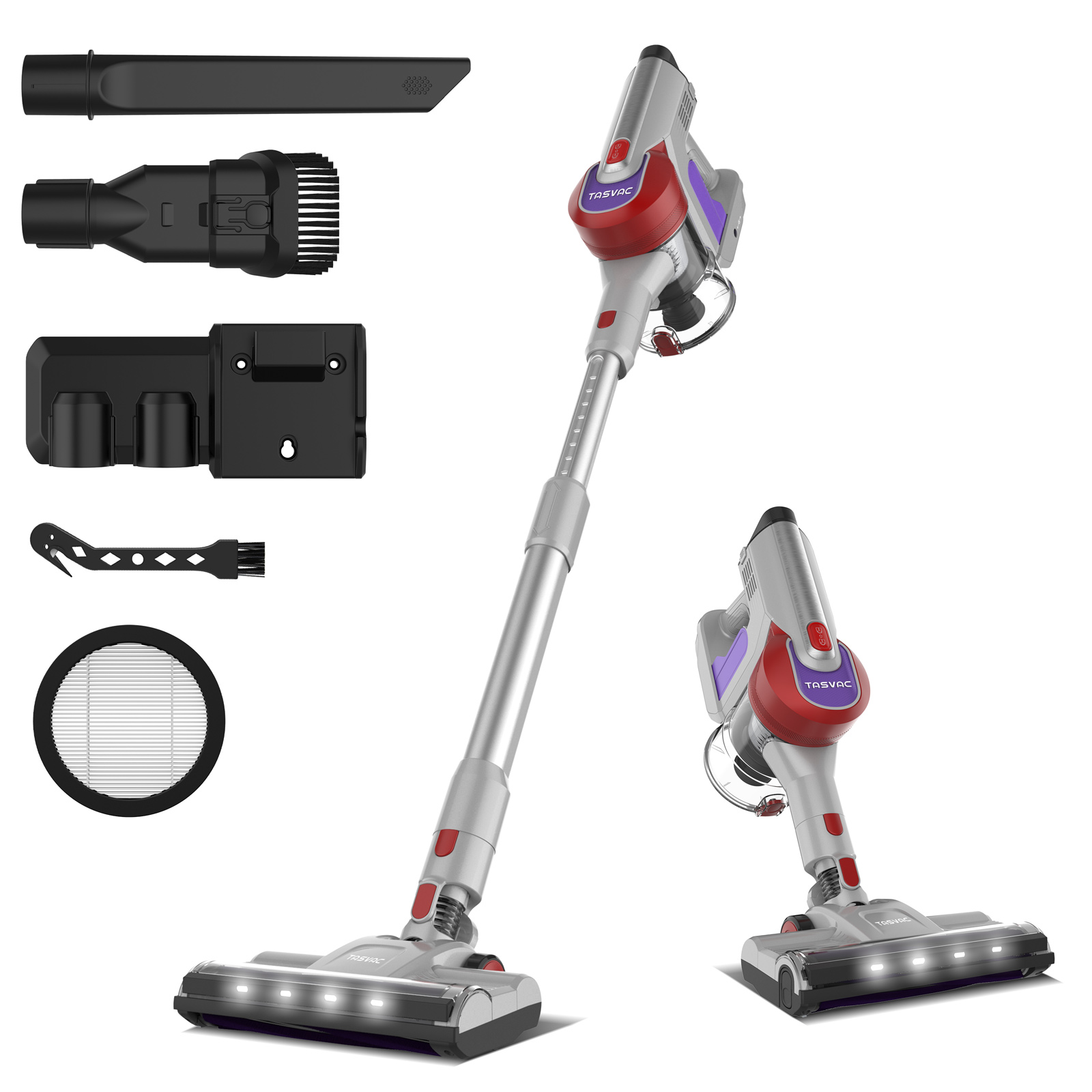 TASVAC S8 RED Cordless Stick Vacuum Cleaner with L