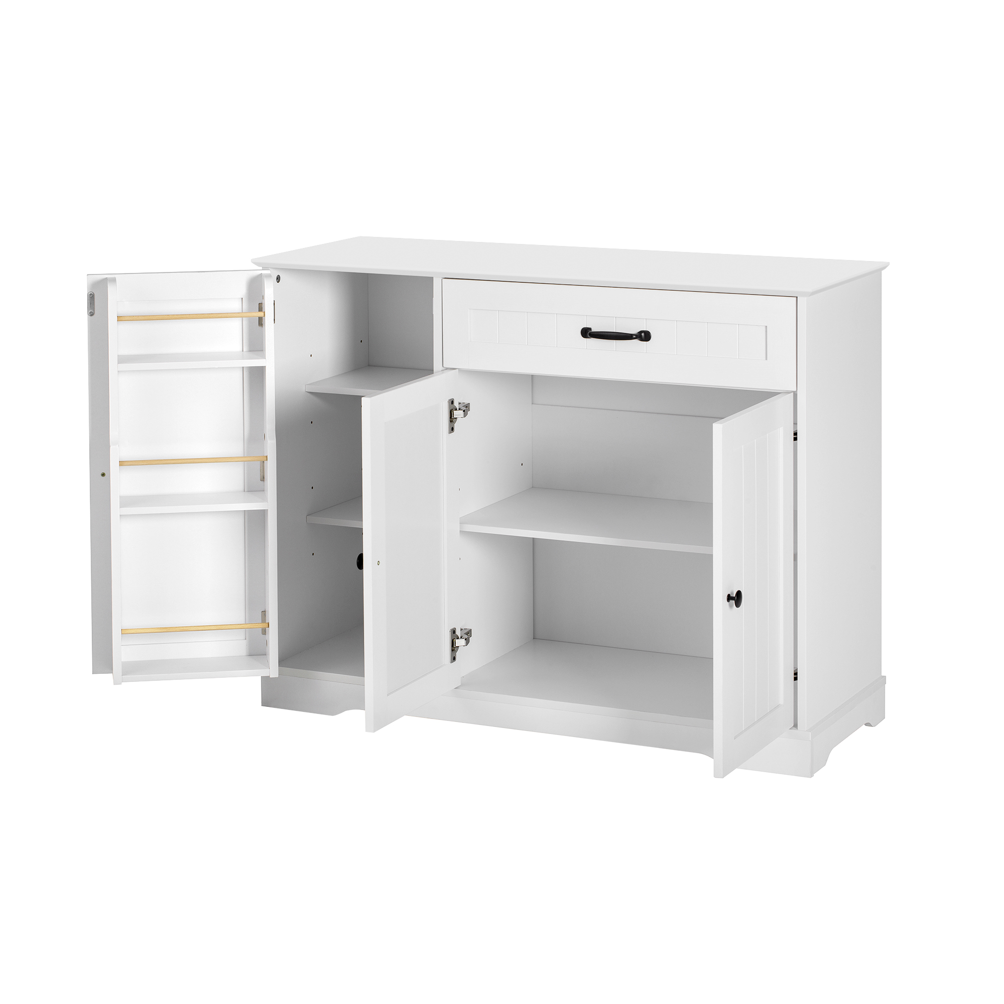Buffet bahut moderne blanc avec poignées métalliqu - image 8