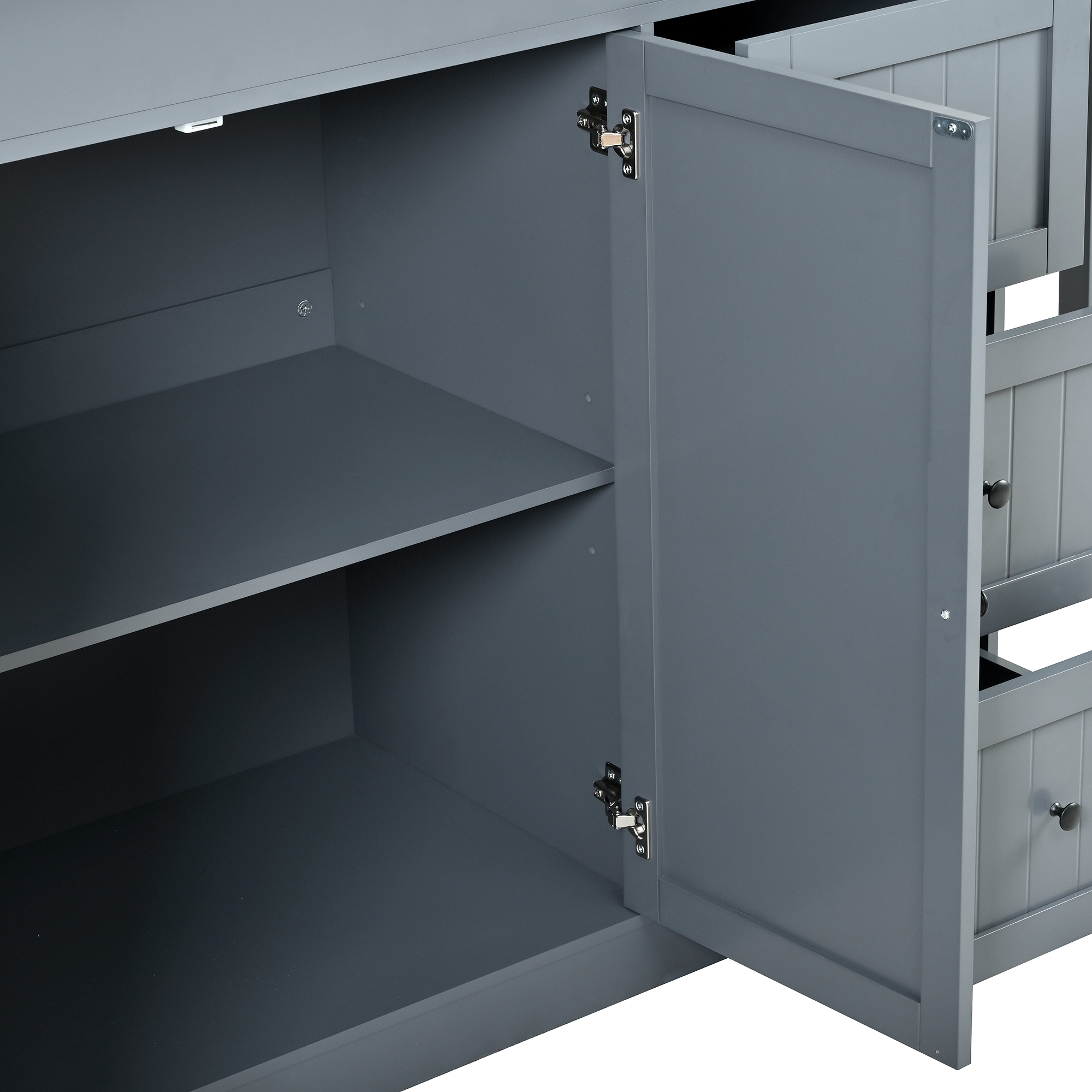 Îlot de cuisine, MDF, gris - vue 3