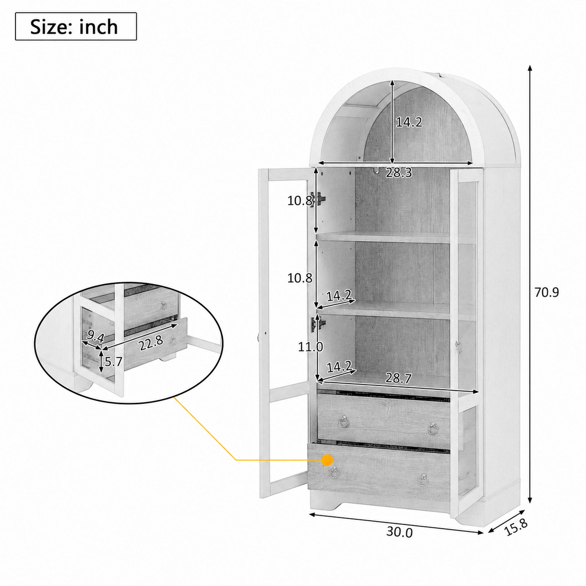 Dimensions du buffet