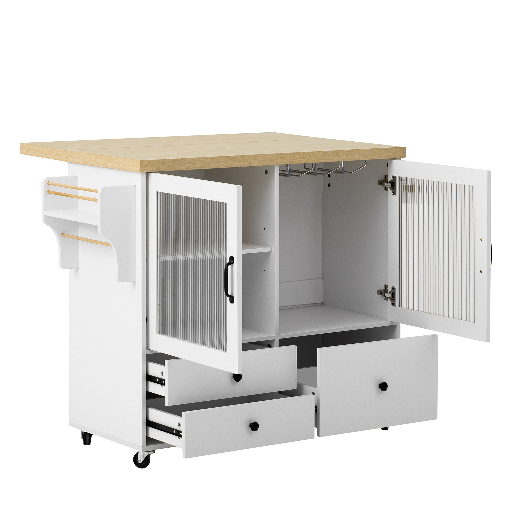 Îlot de cuisine mobile scandinave avec plan de tra - image 11