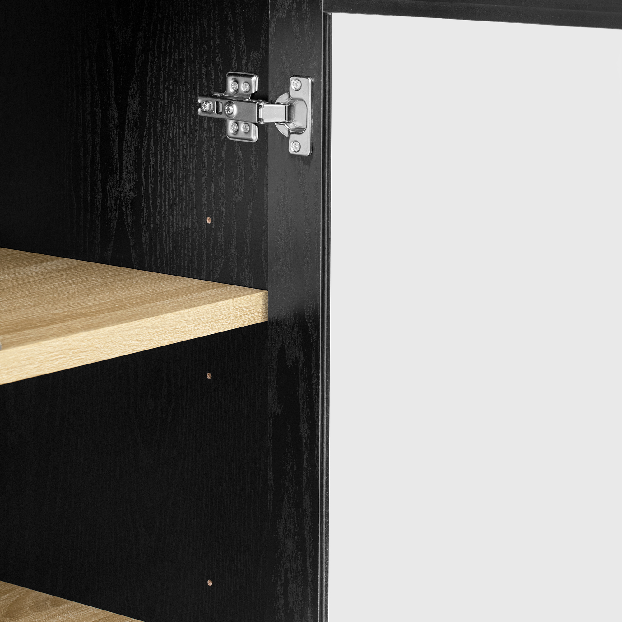 Buffet de rangement, rangement intégré, avec tiroirs, étagères réglables, 76,2 x 40,1 x 180 cm, verre et MDF, transparent - vue 9