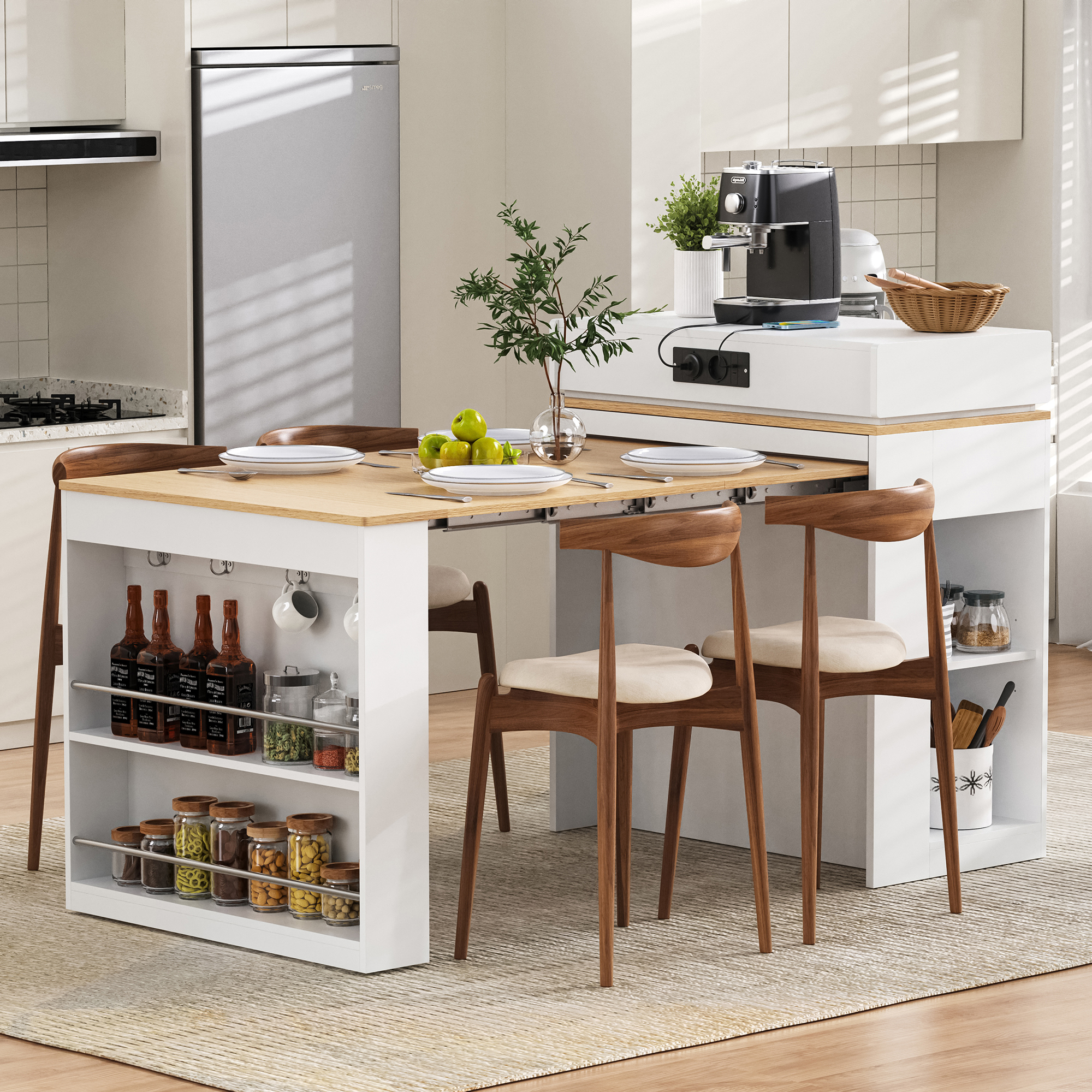Îlot cuisine blanc 83x46 vue 1