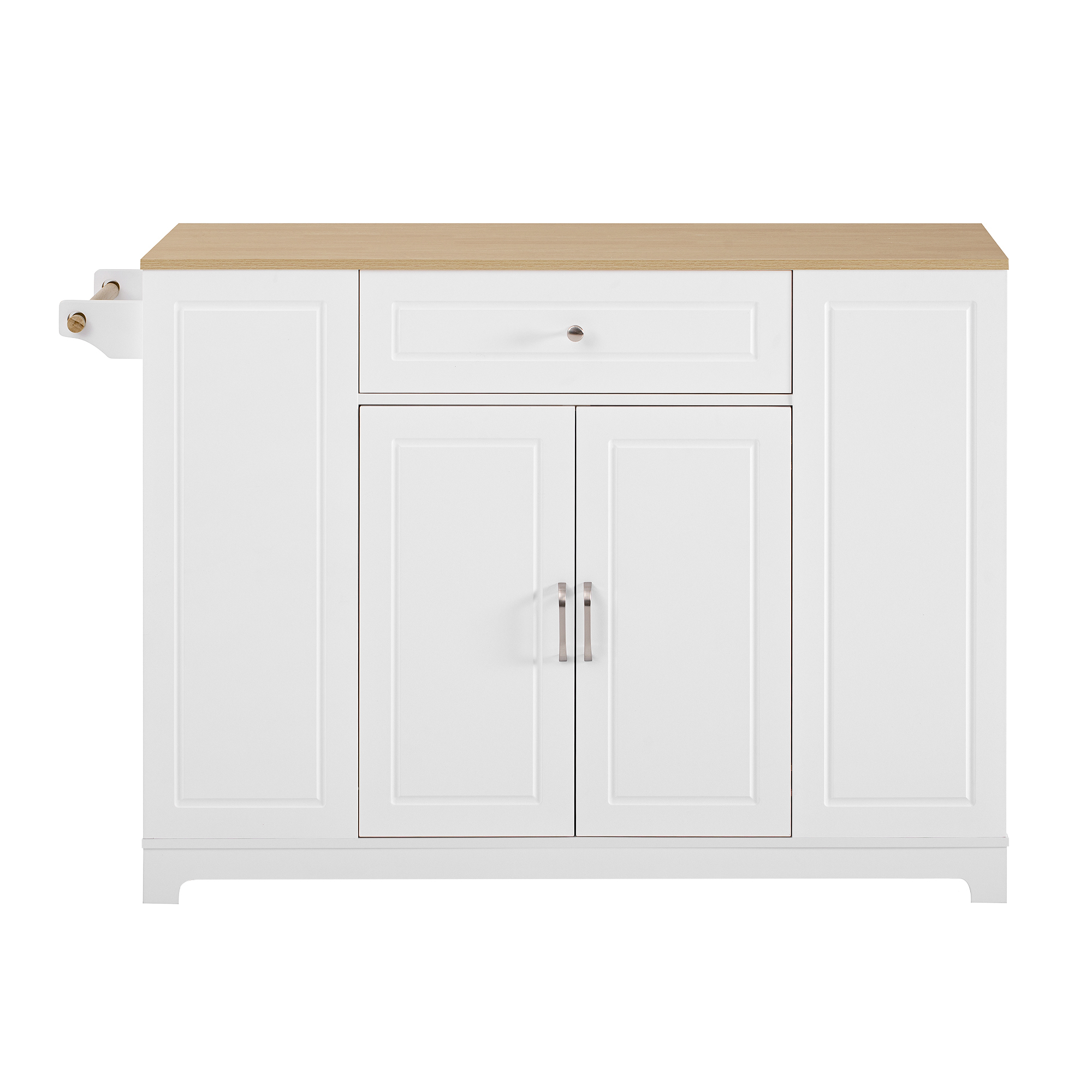 Îlot de cuisine moderne avec plan de travail escamotable 120×40-70 cm, prise intégrée, rangements flexibles, poubelle intégrée, pour cuisine, design européen, beaucoup de stockage, style fonctionnel élégant - image 6