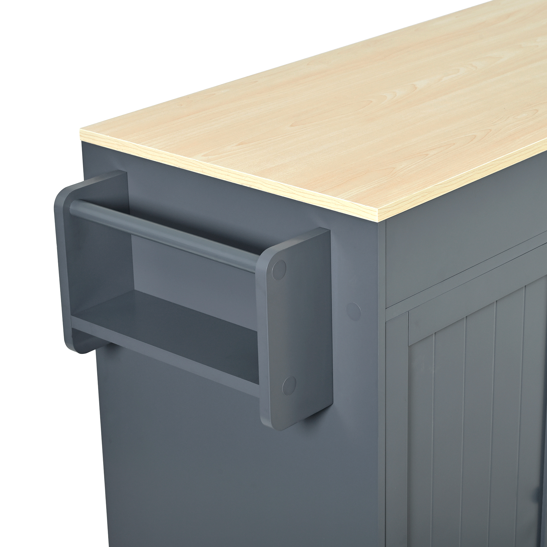 Îlot de cuisine, MDF, gris - vue 4